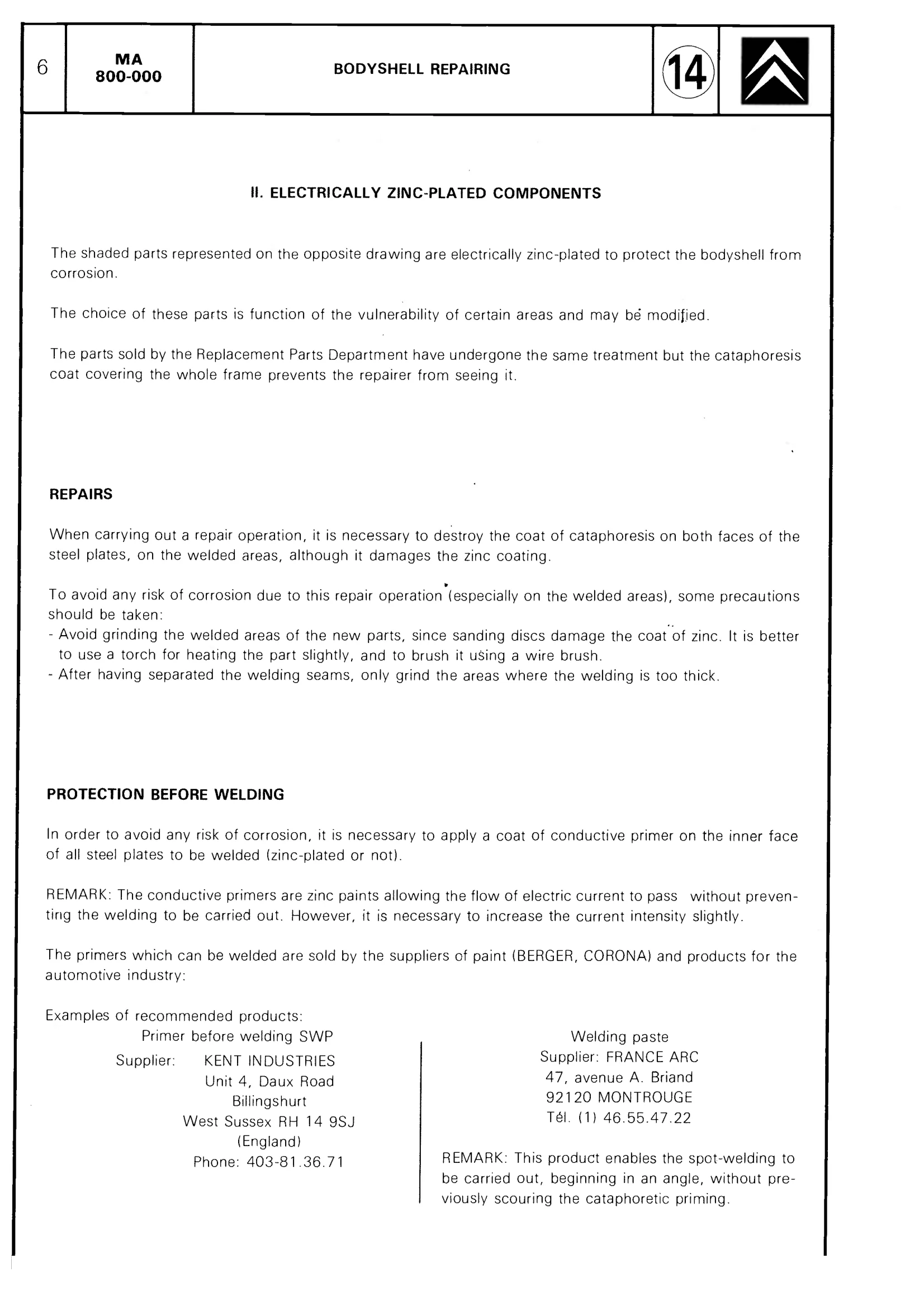 Overhaul bodyshell, page 514 of 611 — CX Repair Manual — Mechanical Components 1