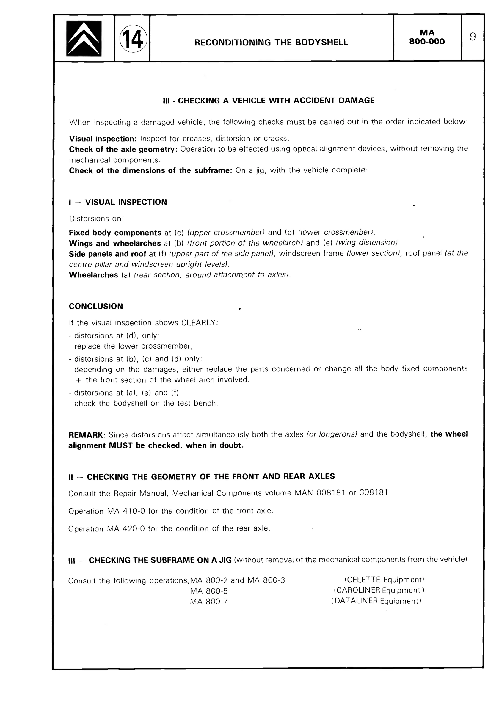 Check damaged vehicle, page 517 of 611 — CX Repair Manual — Mechanical Components 1