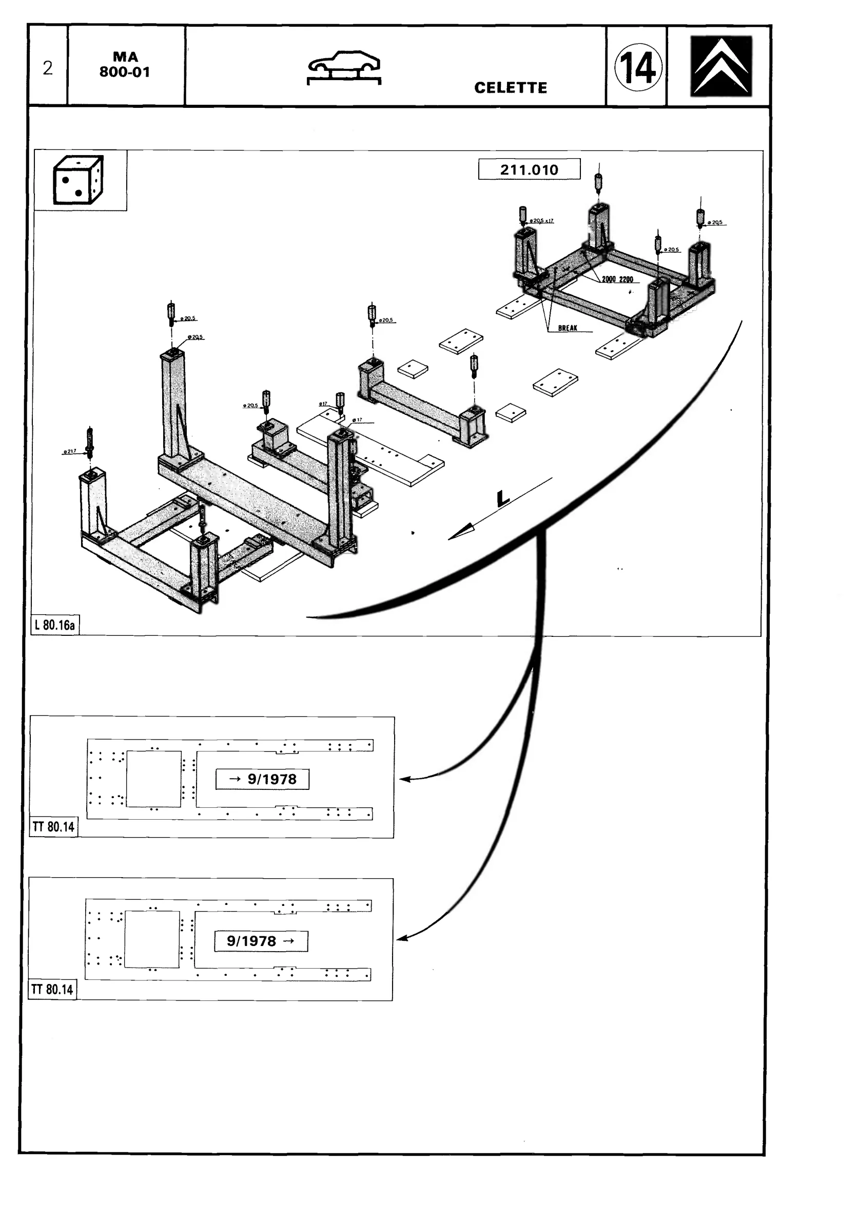 Using 'Celette' jig, page 524 of 611 — CX Repair Manual — Mechanical Components 1