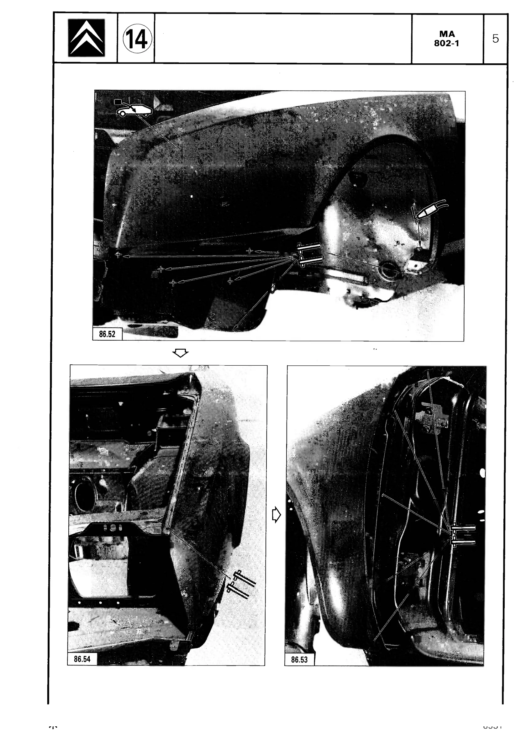 Replace front wing, page 554 of 611 — CX Repair Manual — Mechanical Components 1