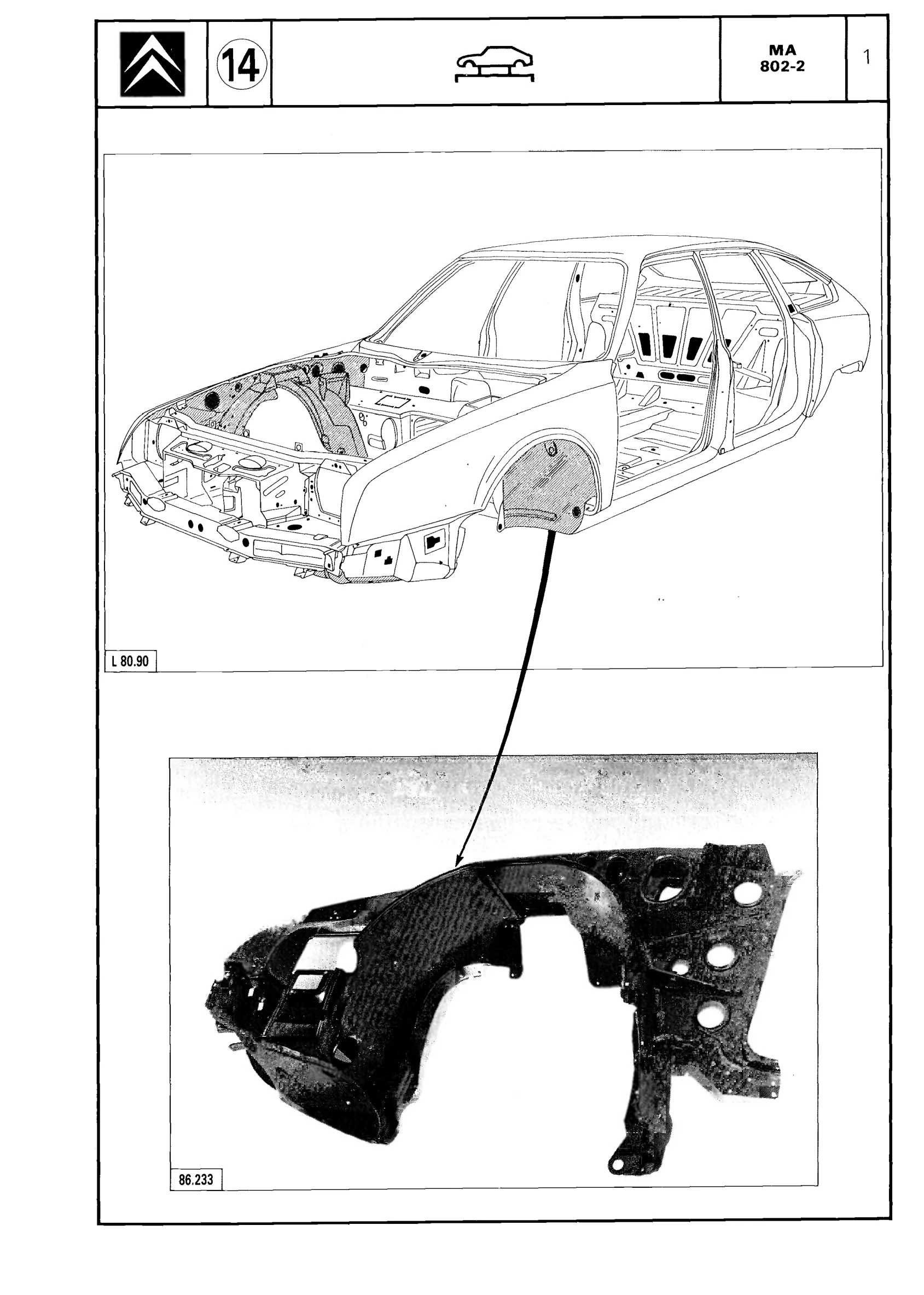 Replace front wheelarch, page 556 of 611 — CX Repair Manual — Mechanical Components 1