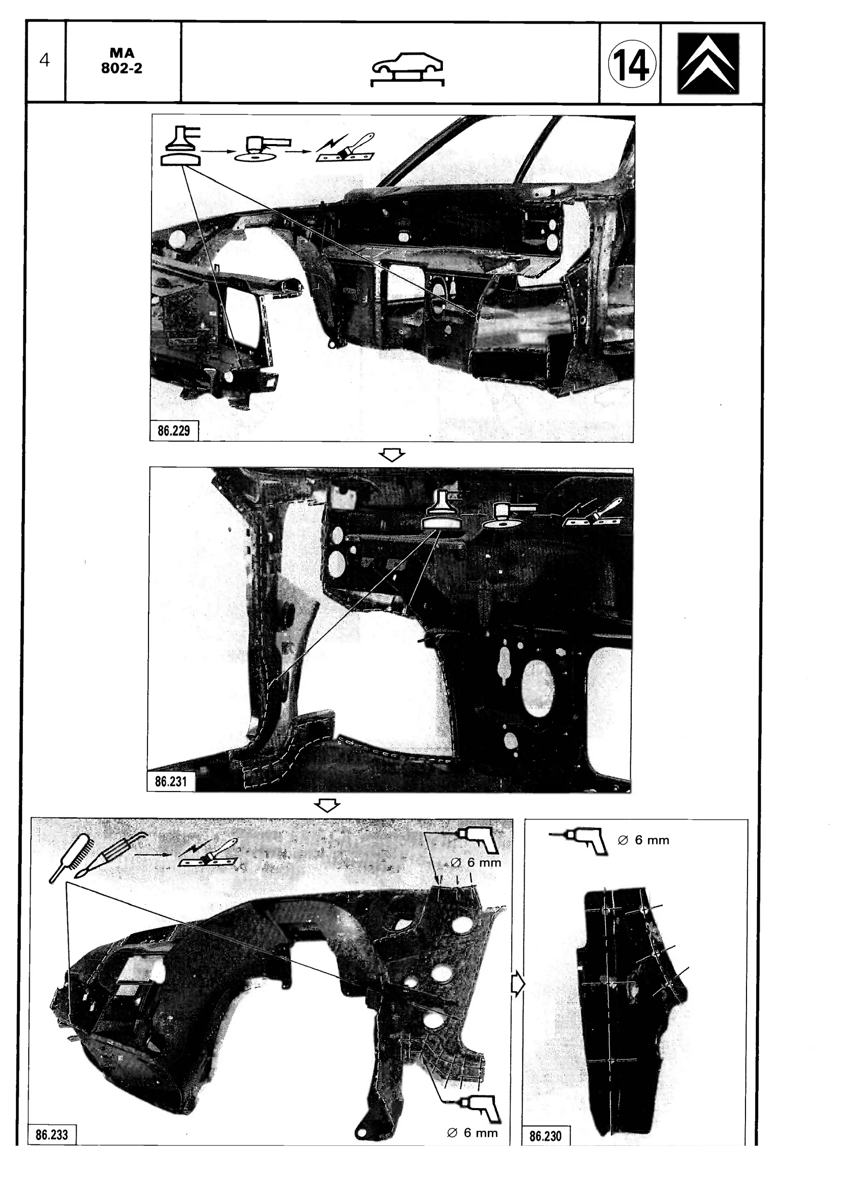 Replace front wheelarch, page 559 of 611 — CX Repair Manual — Mechanical Components 1