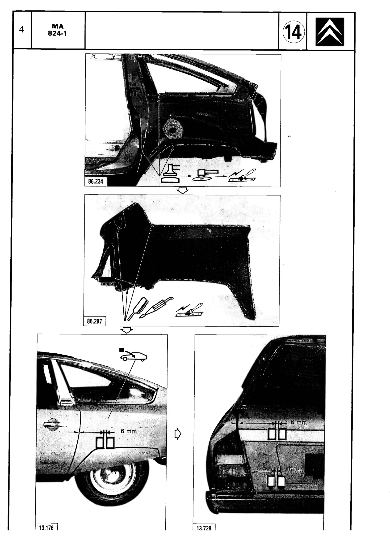 Replace rear wing, page 564 of 611 — CX Repair Manual — Mechanical Components 1