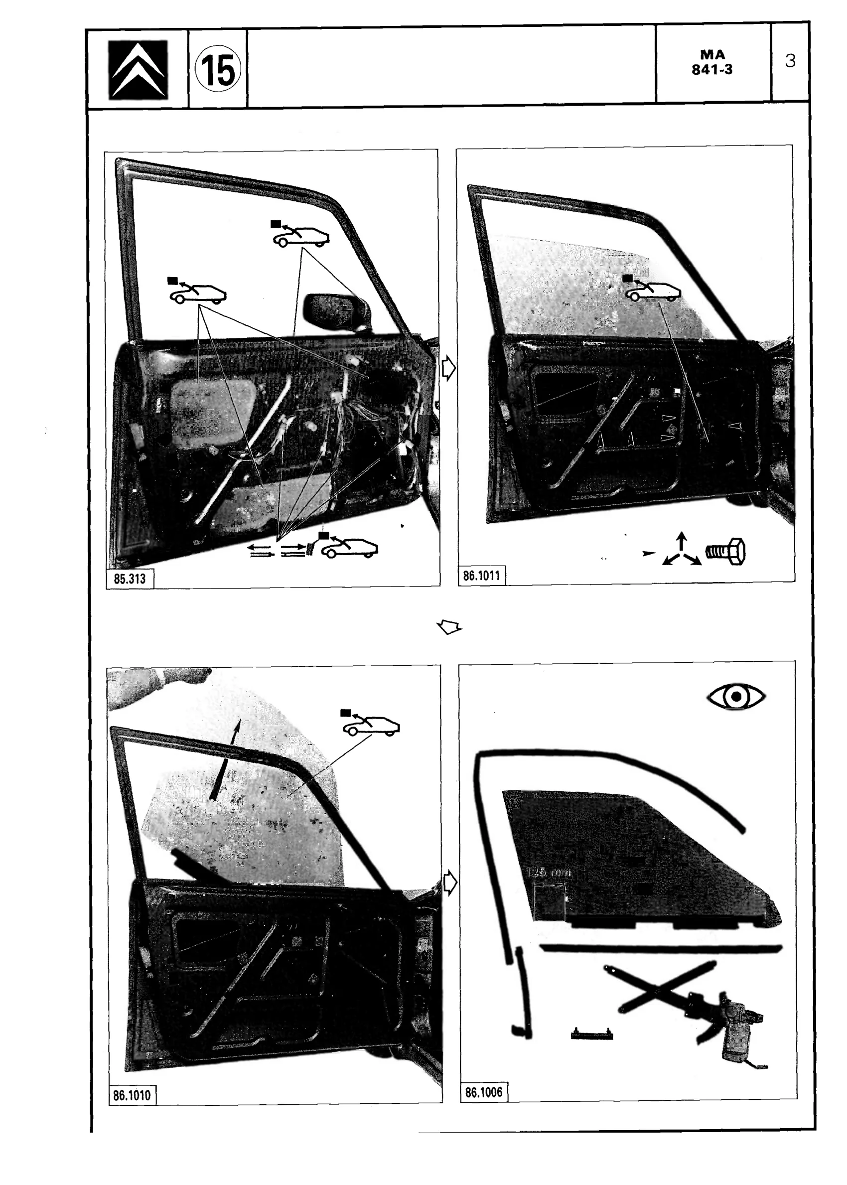 Strip/rebuild side door, page 580 of 611 — CX Repair Manual — Mechanical Components 1