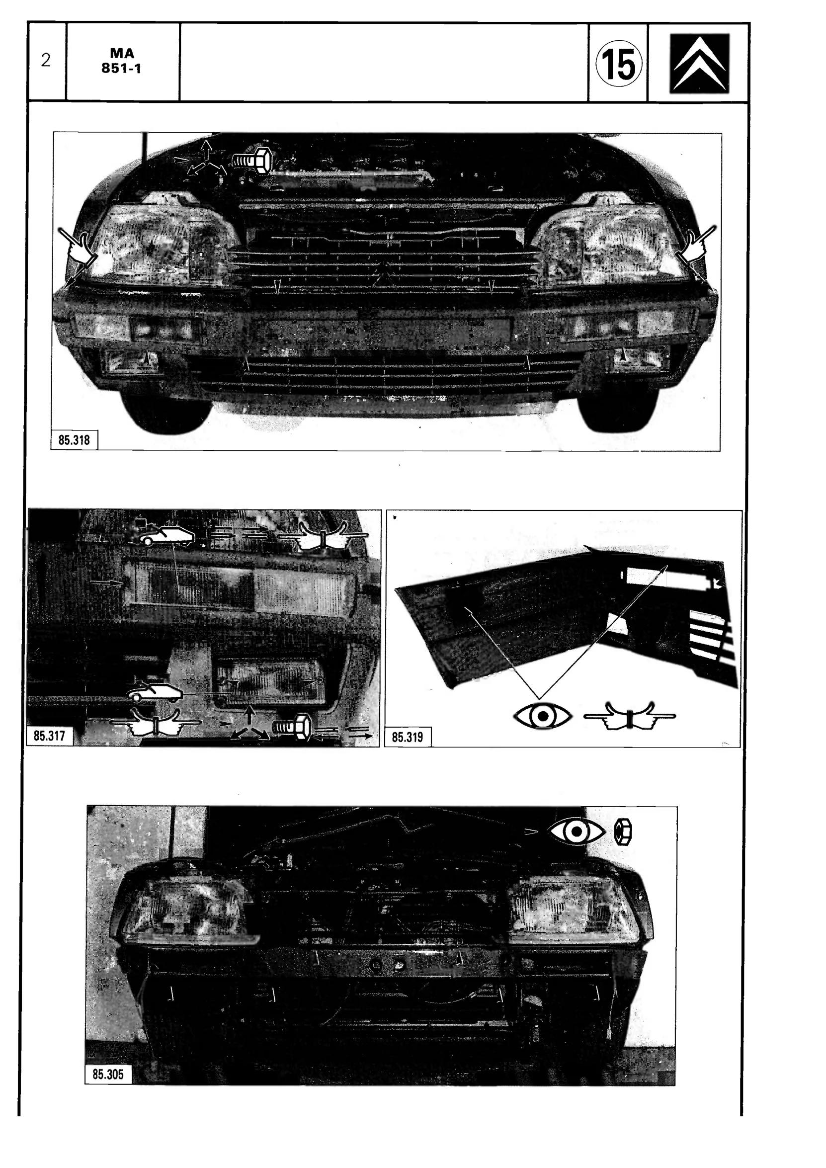 Remove/fit front bumper, page 585 of 611 — CX Repair Manual — Mechanical Components 1
