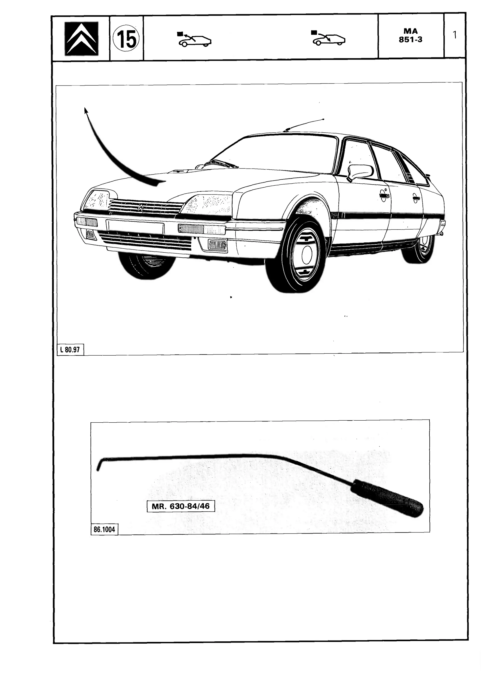 Open bonnet with failed catch, page 590 of 611 — CX Repair Manual — Mechanical Components 1