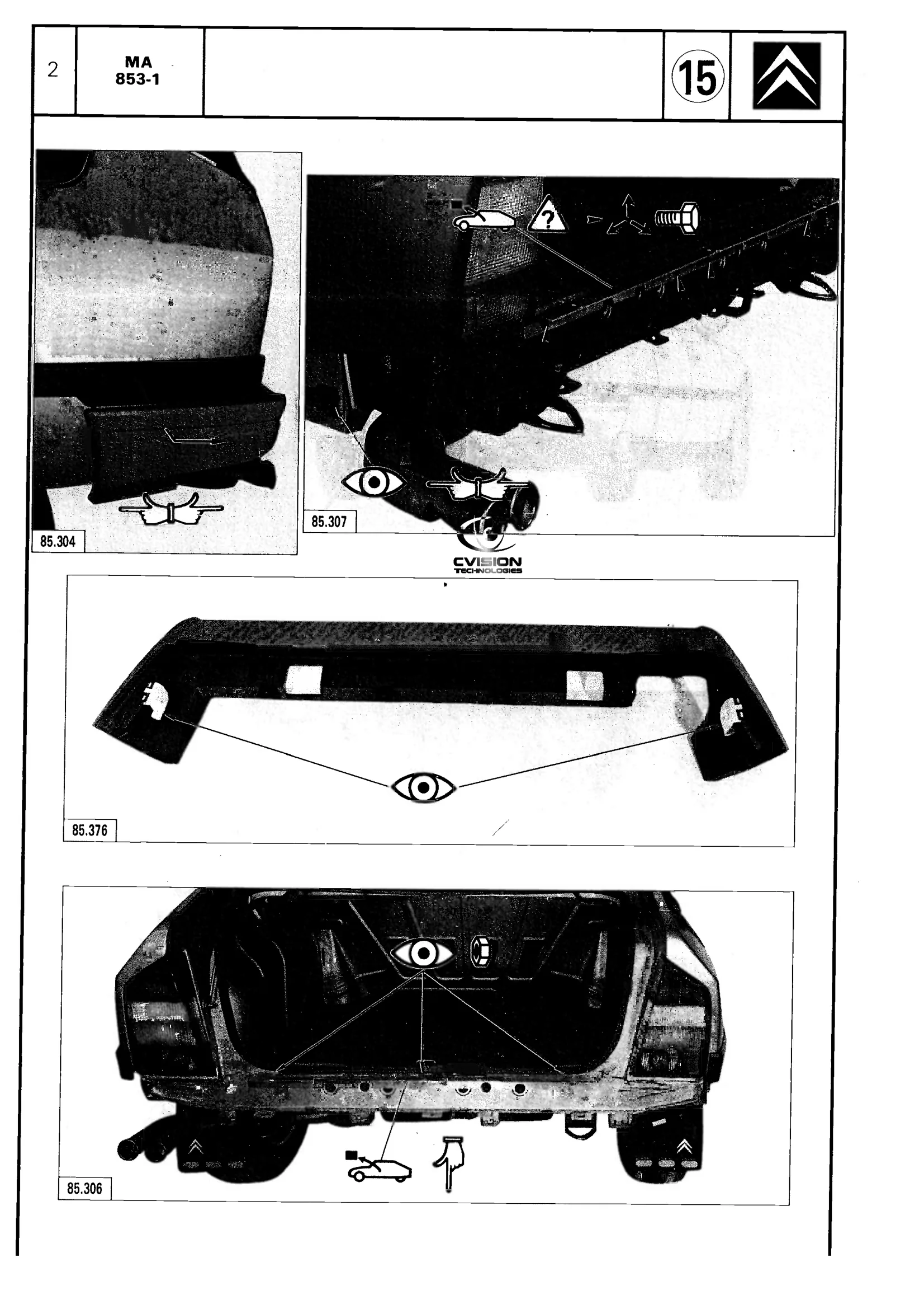 Remove/fit rear bumper, page 593 of 611 — CX Repair Manual — Mechanical Components 1
