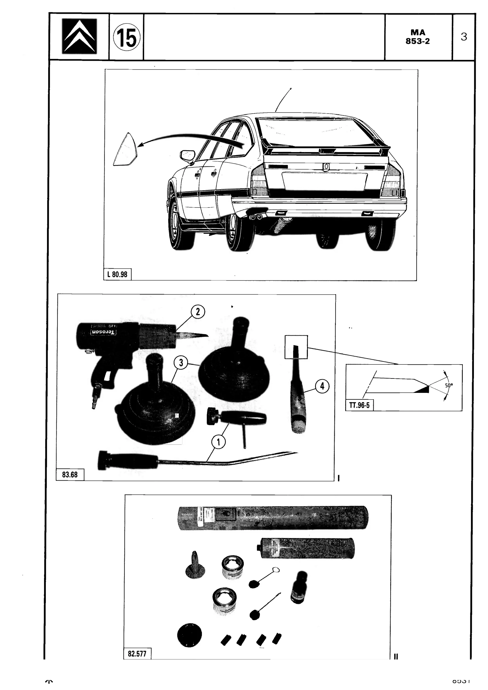 Remove/fit r. quarter panels, page 596 of 611 — CX Repair Manual — Mechanical Components 1