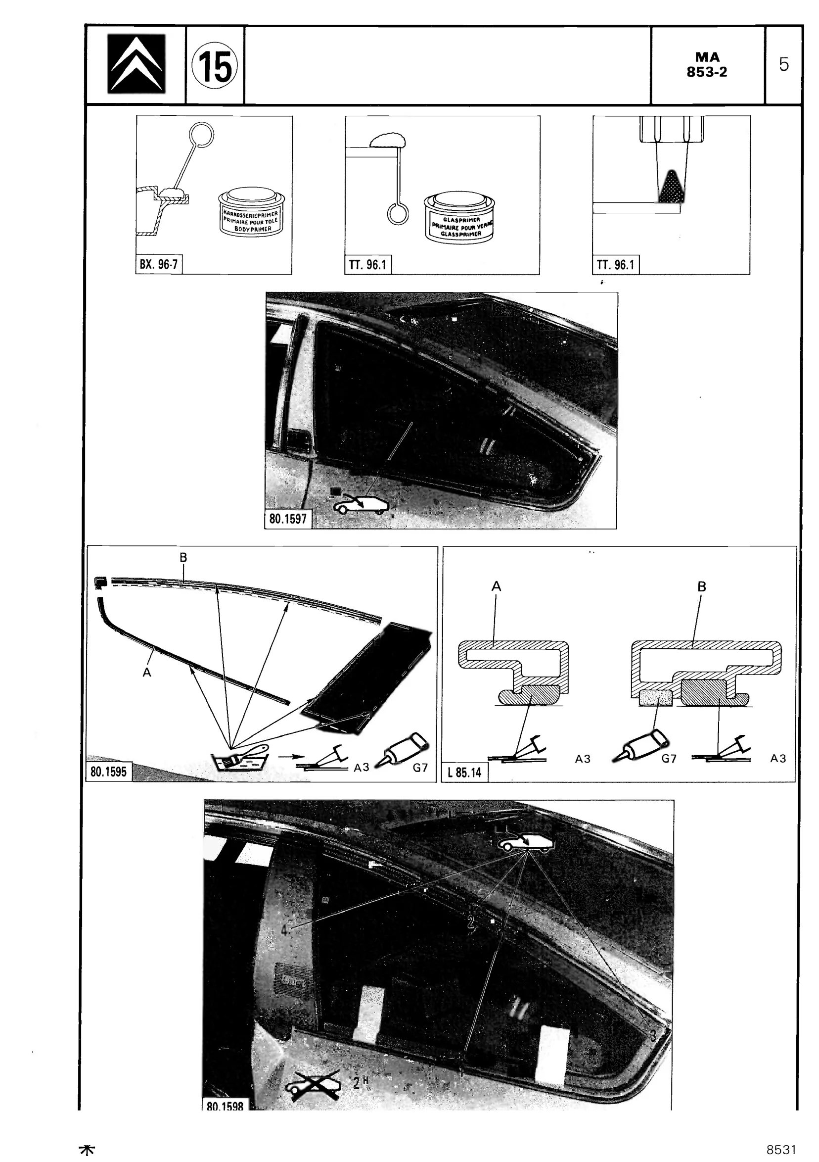 Remove/fit r. quarter panels, page 598 of 611 — CX Repair Manual — Mechanical Components 1