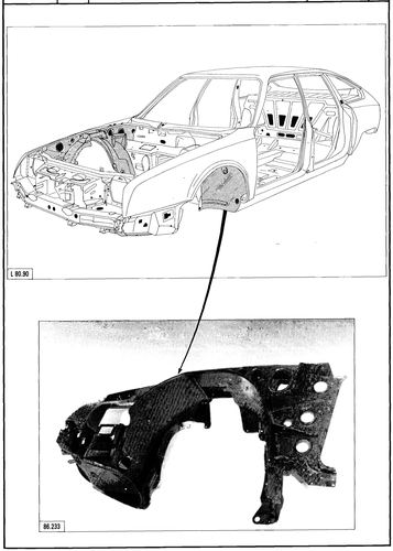 Replace front wheelarch, page 556 — CX Repair Manual — Mechanical Components 1