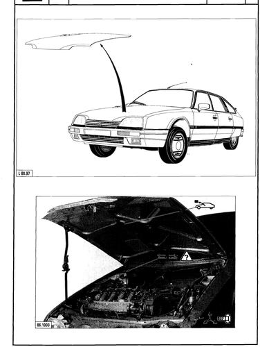 Remove/fit bonnet, page 587 — CX Repair Manual — Mechanical Components 1