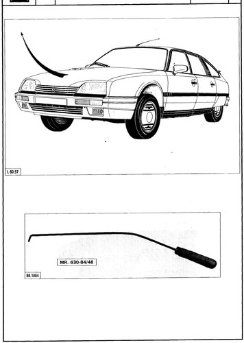 Open bonnet with failed catch, page 590 — CX Repair Manual — Mechanical Components 1