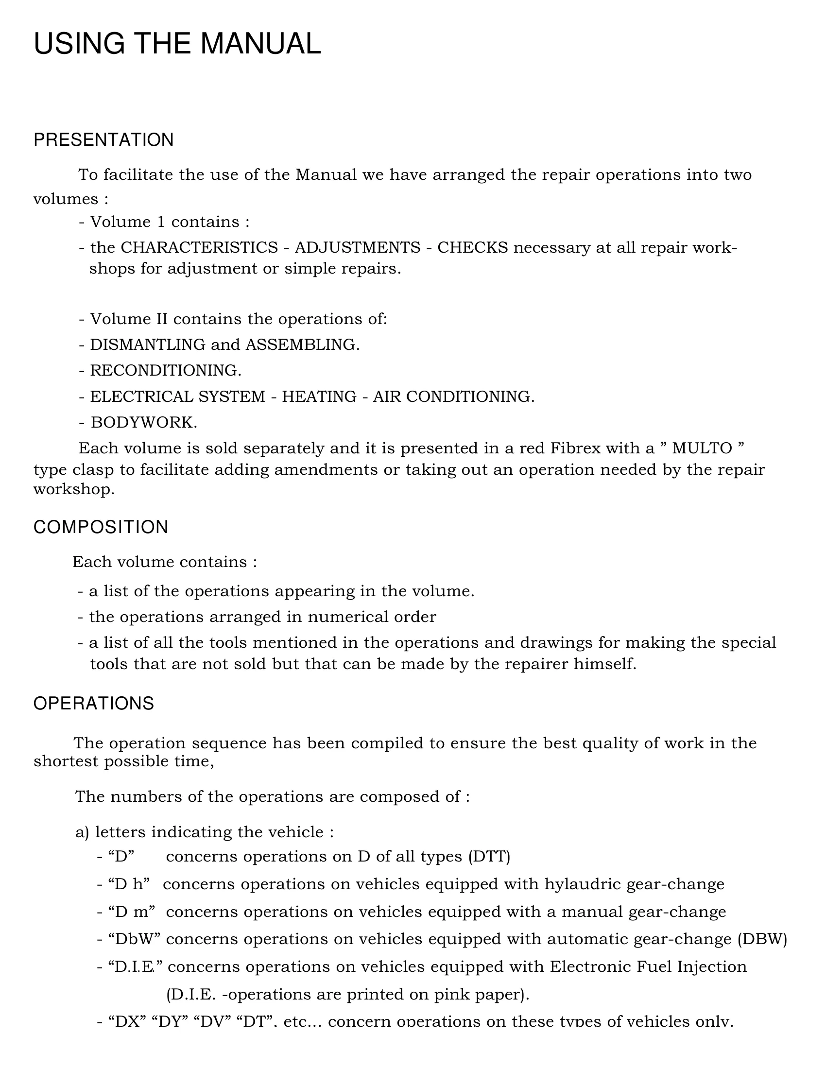Using the manual, page 2 of 454 — 814 Repair Manual — Volume I