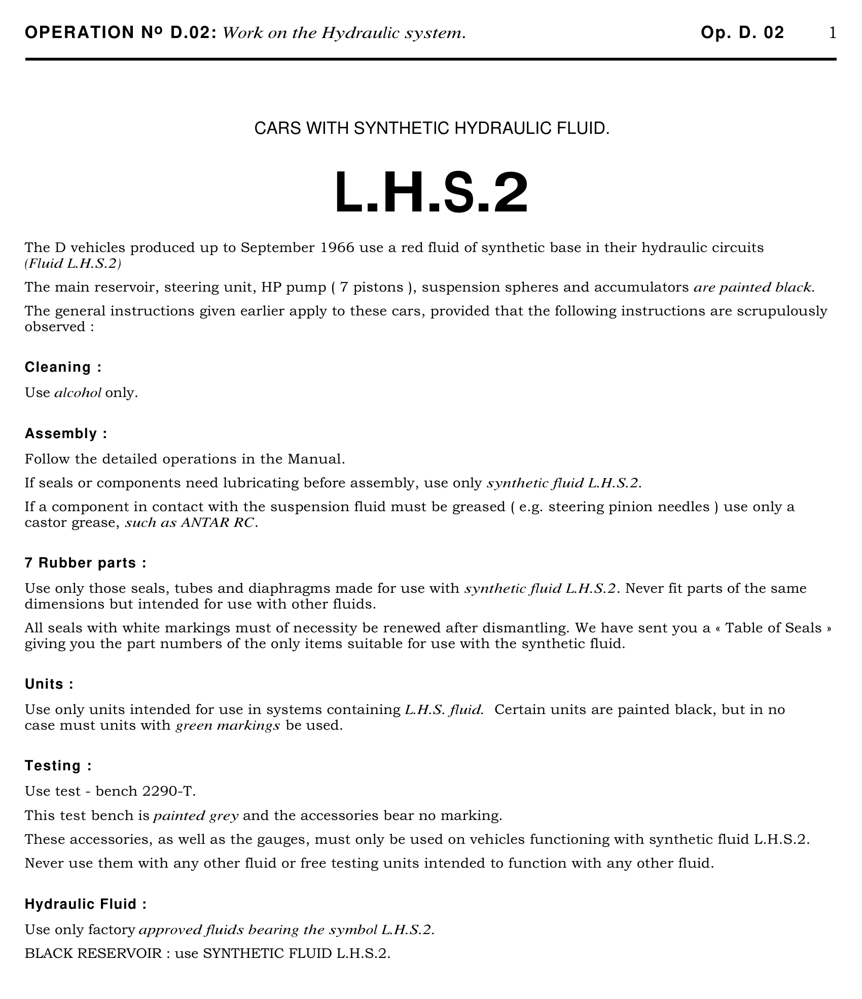 LHS2, page 15 of 454 — 814 Repair Manual — Volume I
