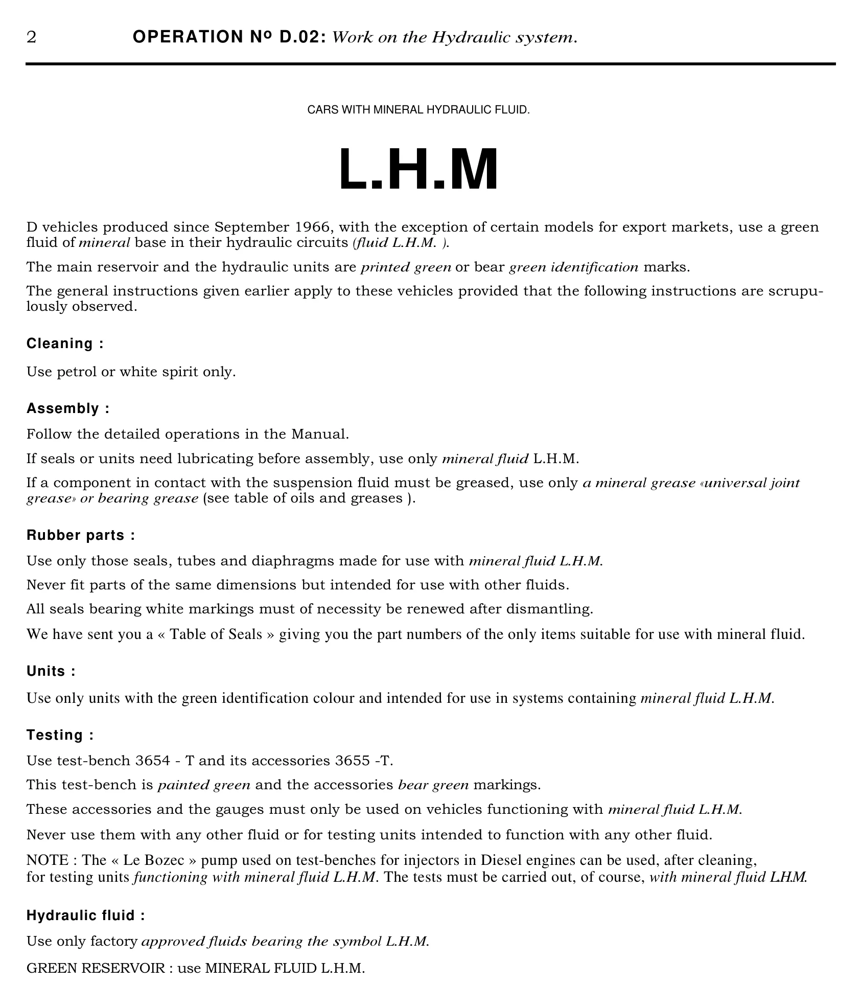 LHM, page 16 of 454 — 814 Repair Manual — Volume I
