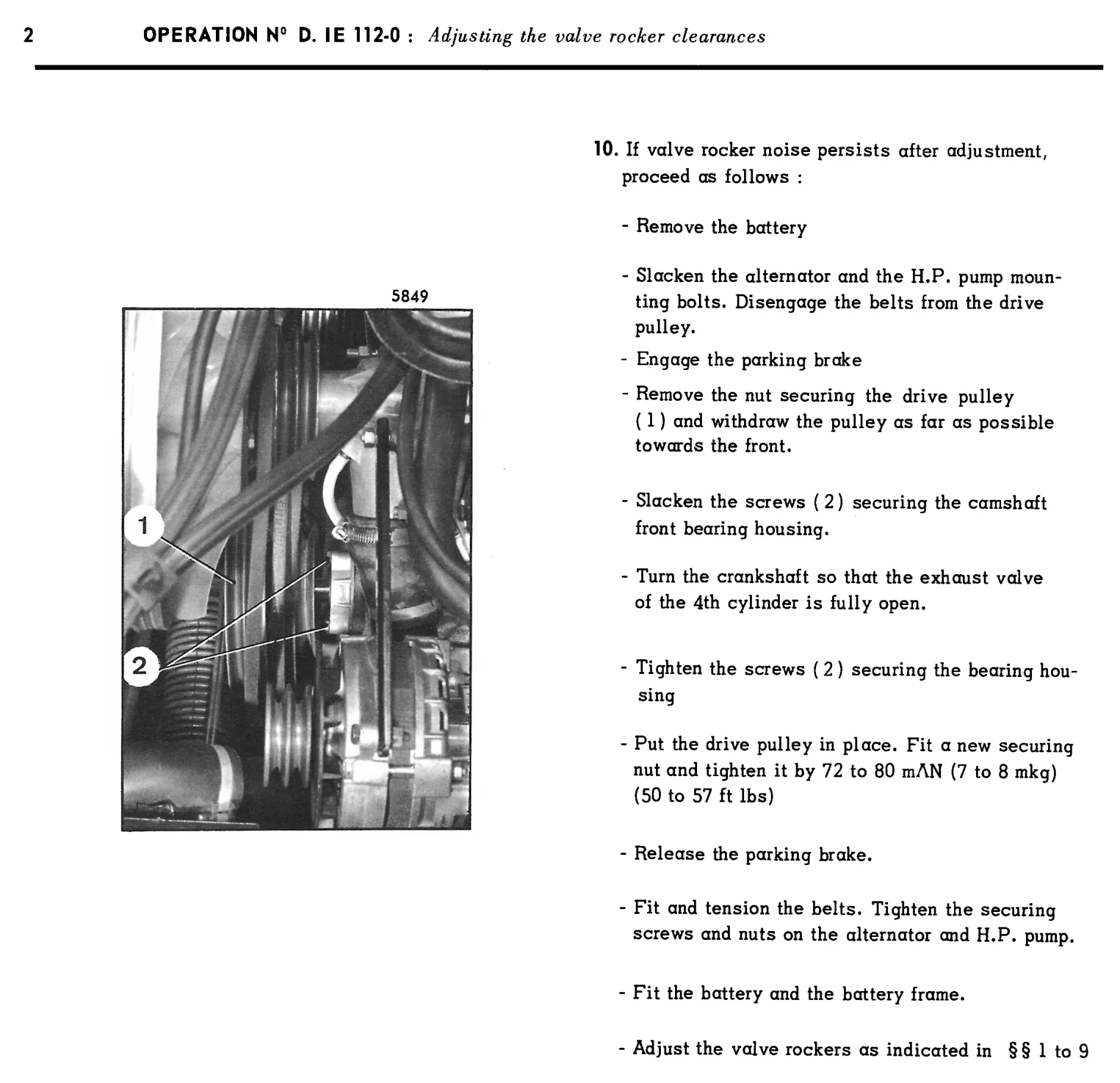 Adjusting IE valve clearances, page 43 of 454 — 814 Repair Manual — Volume I