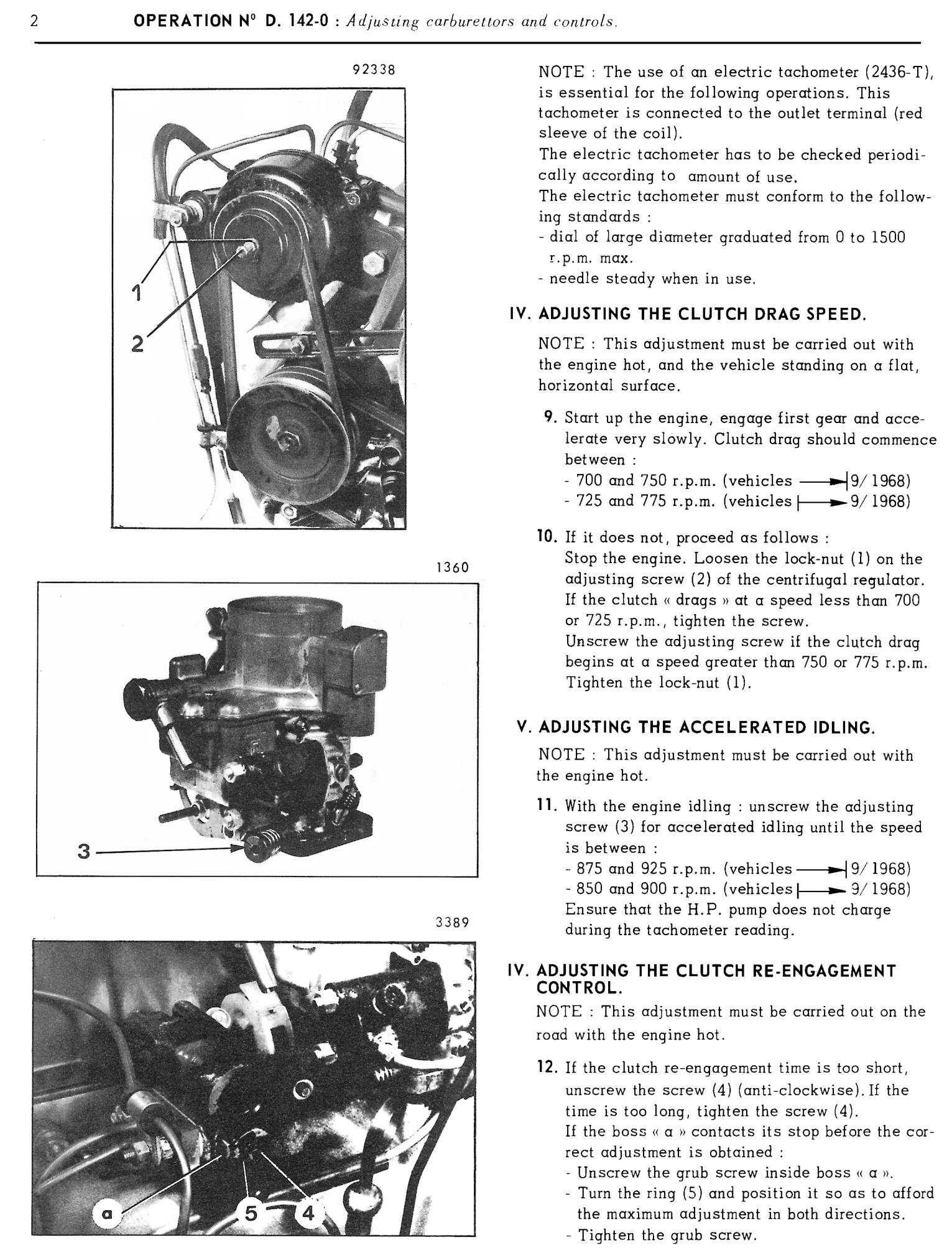 Setting clutch clearance and idle (bvh) / Basic adjust. (bvh), page 52 of 454 — 814 Repair Manual — Volume I