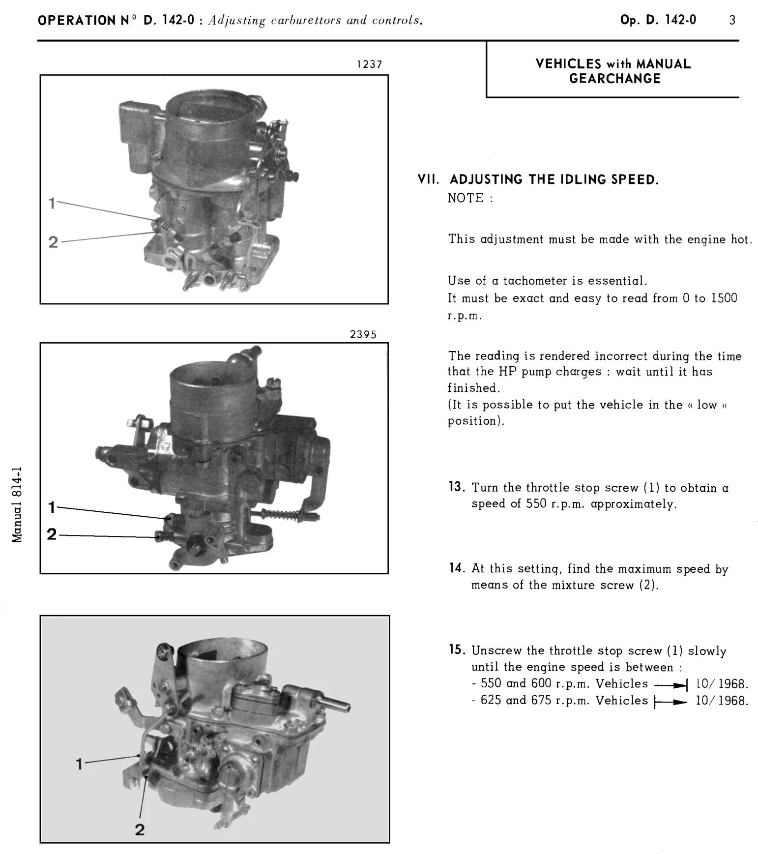 Adjusting idle speed (bvm), page 53 of 454 — 814 Repair Manual — Volume I