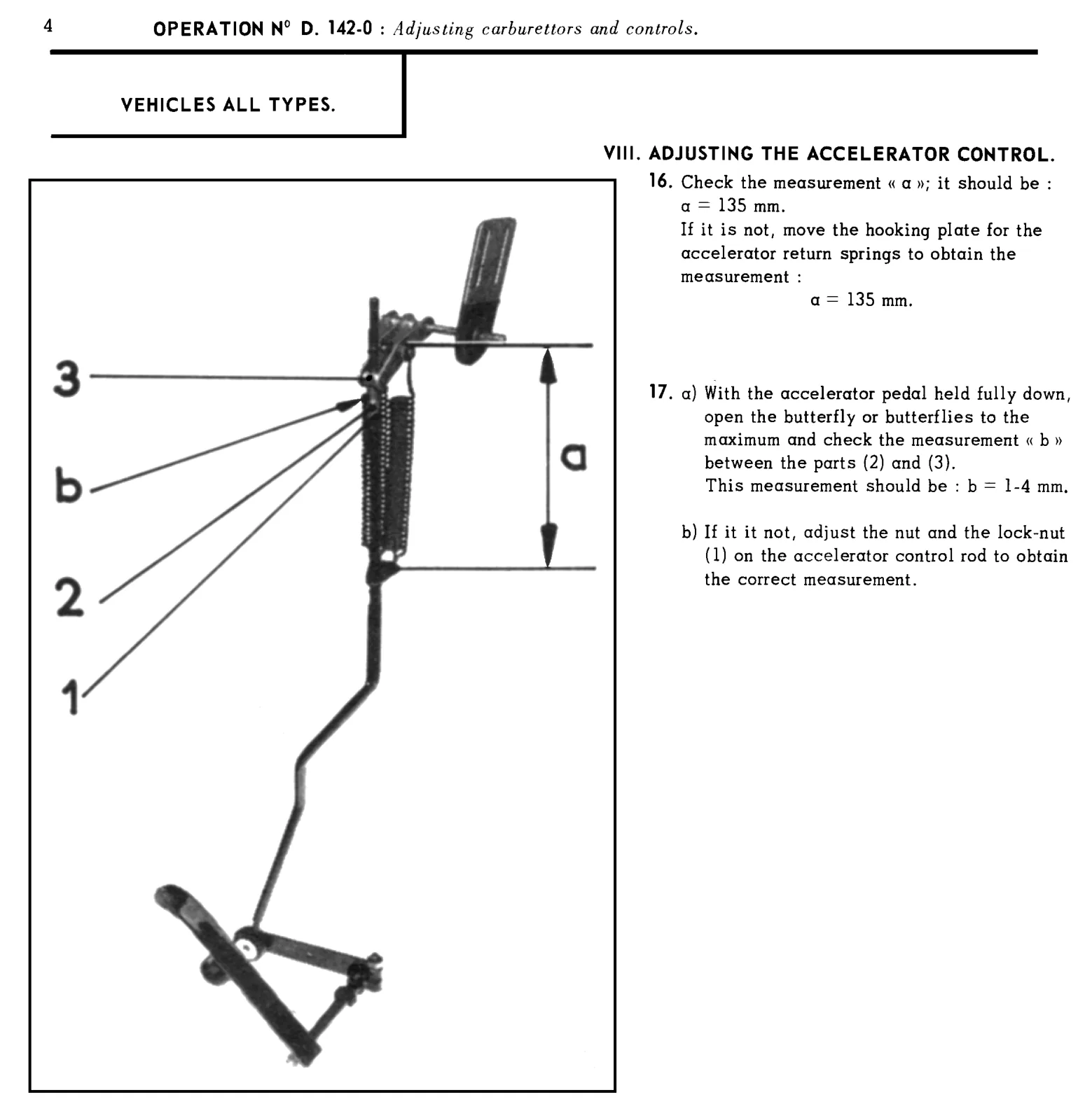 Adjusting accelerator control, page 54 of 454 — 814 Repair Manual — Volume I