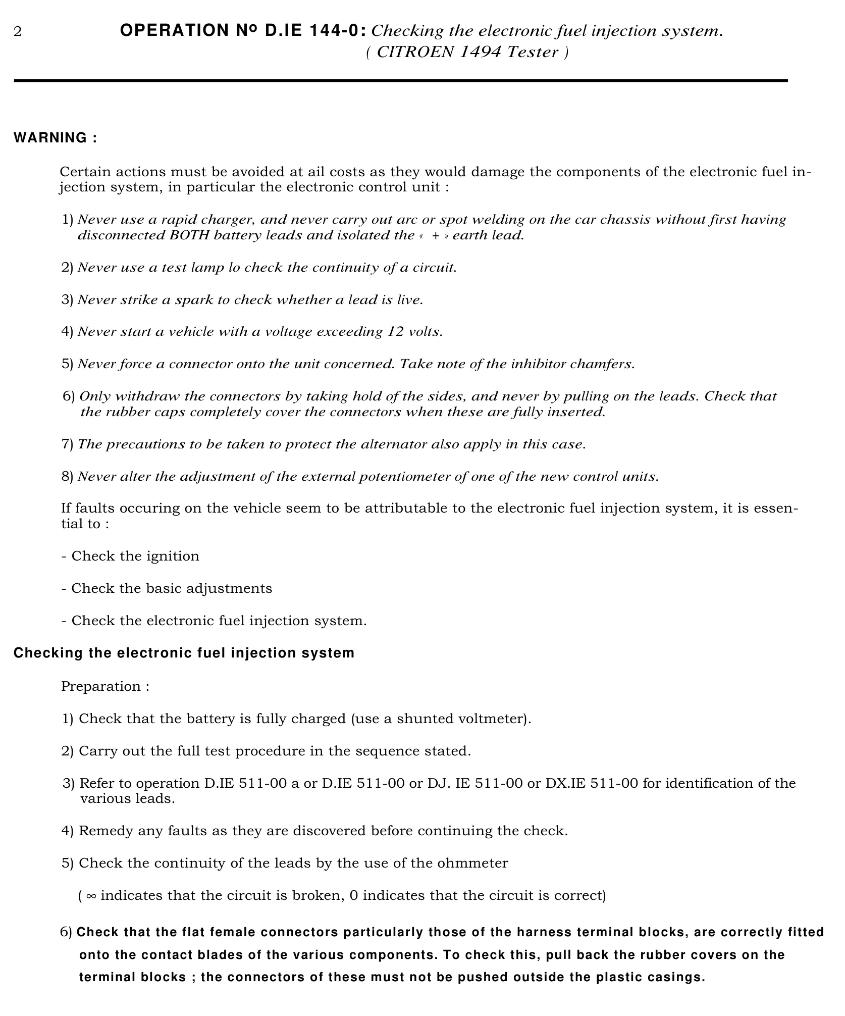 Using Citroen tester, page 64 of 454 — 814 Repair Manual — Volume I