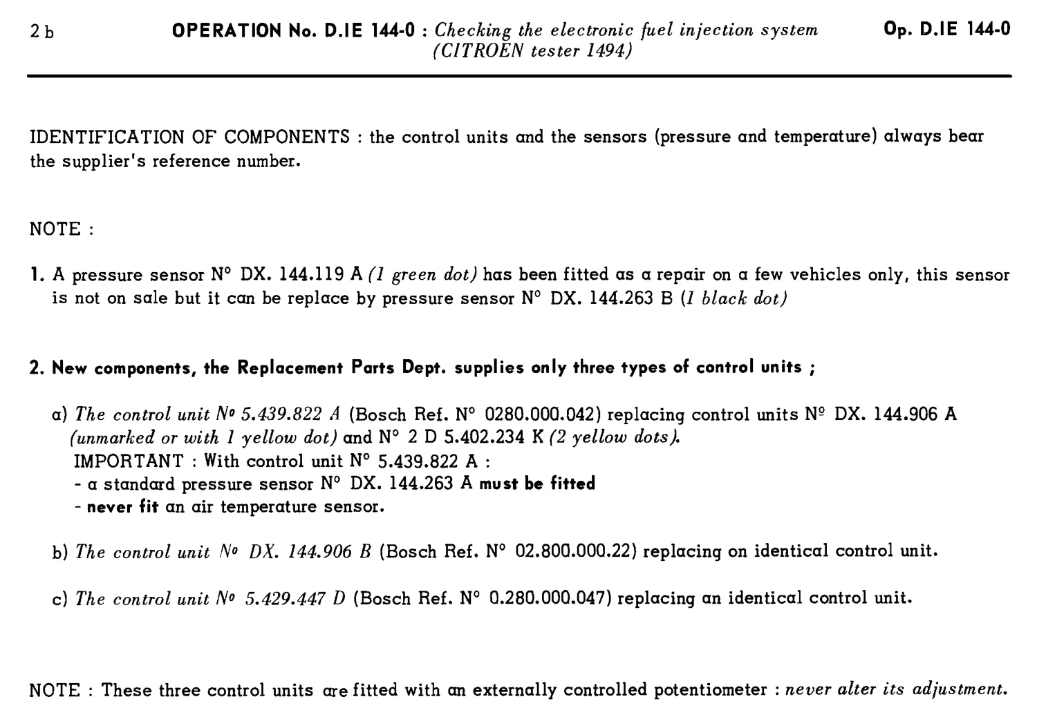 Using Citroen tester, page 66 of 454 — 814 Repair Manual — Volume I