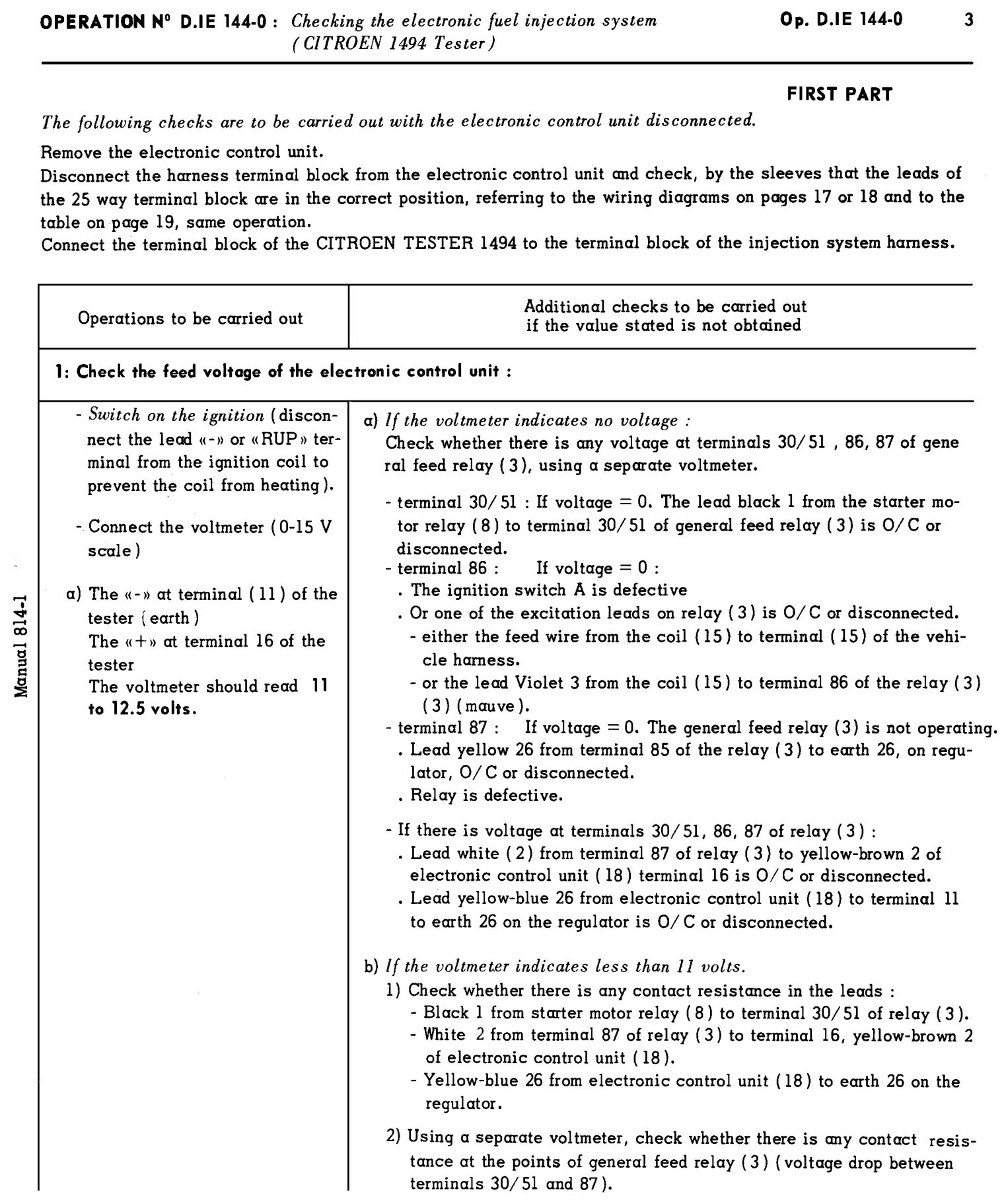 Using Citroen tester, page 67 of 454 — 814 Repair Manual — Volume I