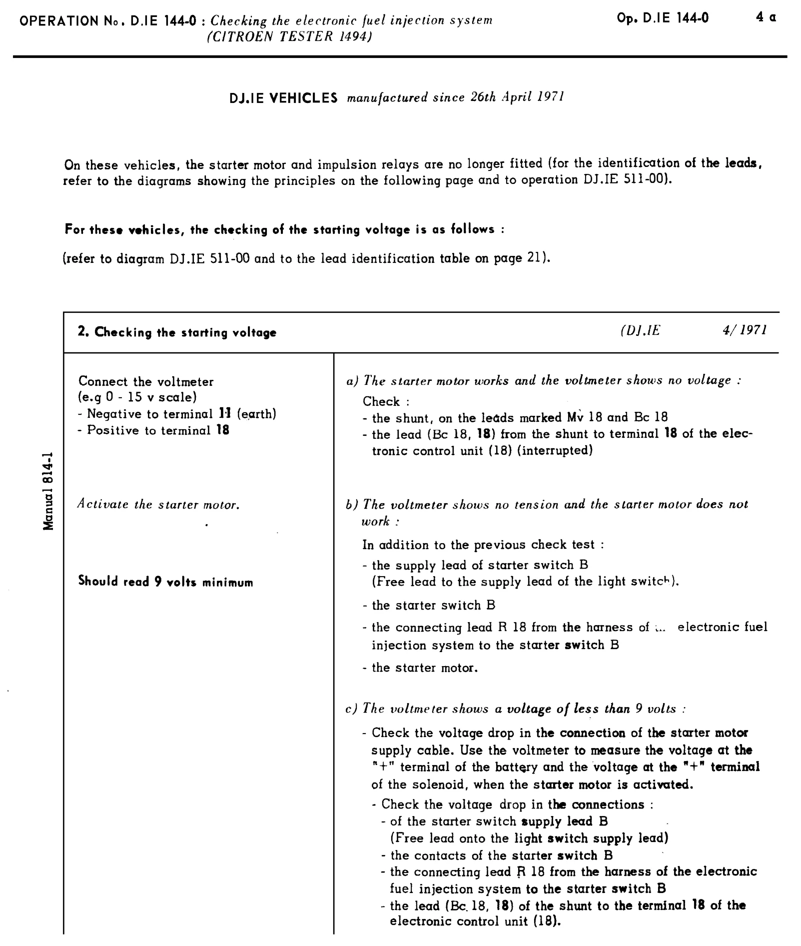 Using Citroen tester, page 69 of 454 — 814 Repair Manual — Volume I