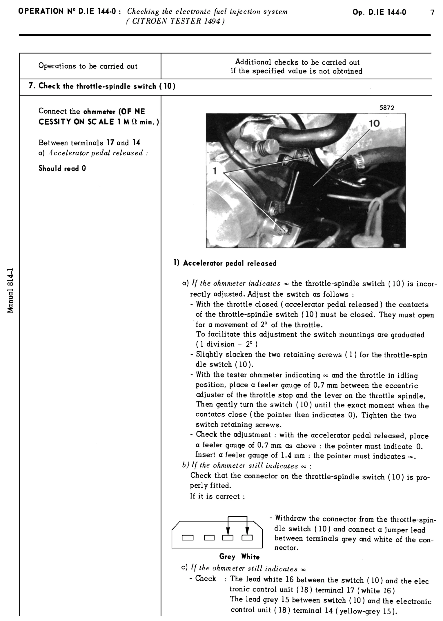 Using Citroen tester, page 73 of 454 — 814 Repair Manual — Volume I