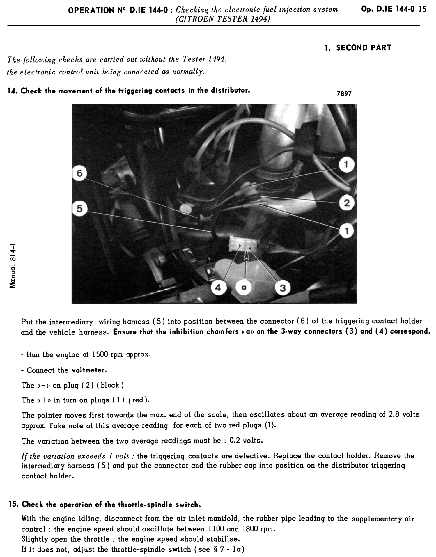 Using Citroen tester, page 81 of 454 — 814 Repair Manual — Volume I