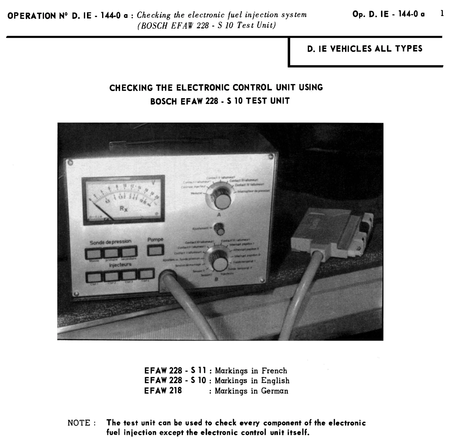 Using Bosch tester, page 90 of 454 — 814 Repair Manual — Volume I
