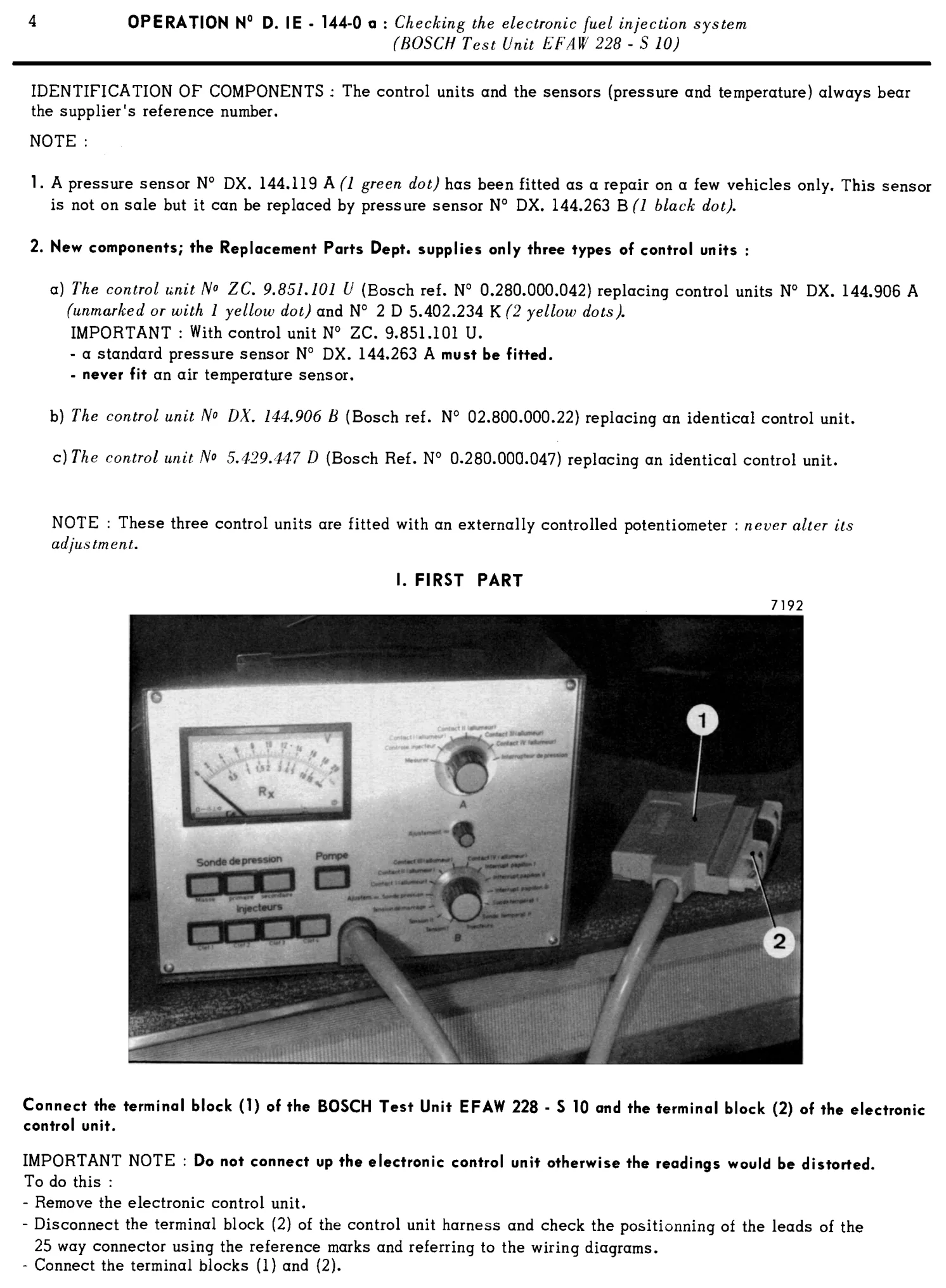 Using Bosch tester, page 94 of 454 — 814 Repair Manual — Volume I