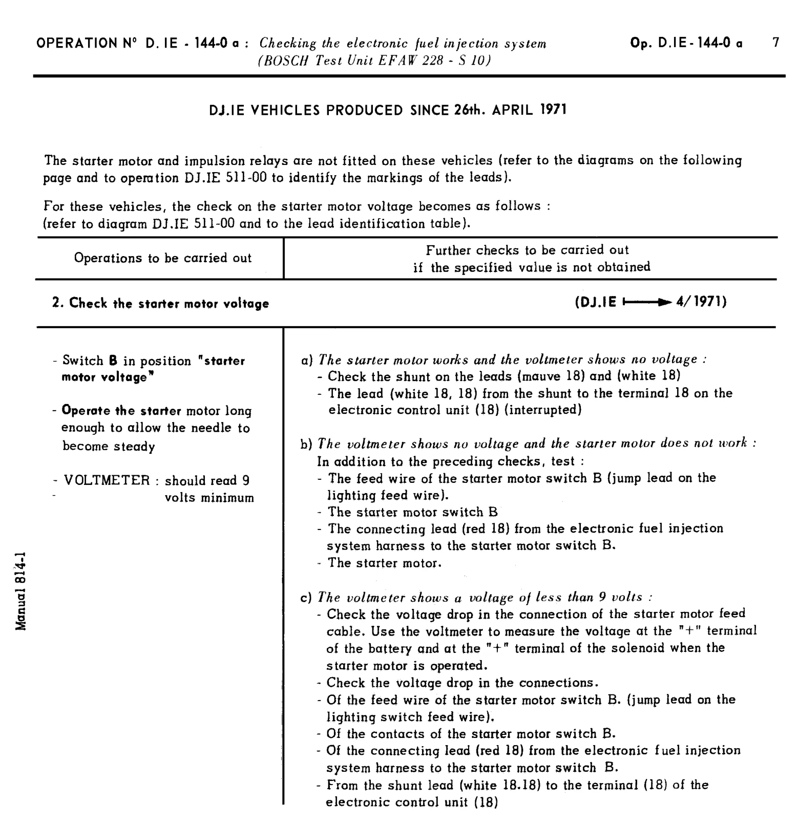 Using Bosch tester, page 97 of 454 — 814 Repair Manual — Volume I