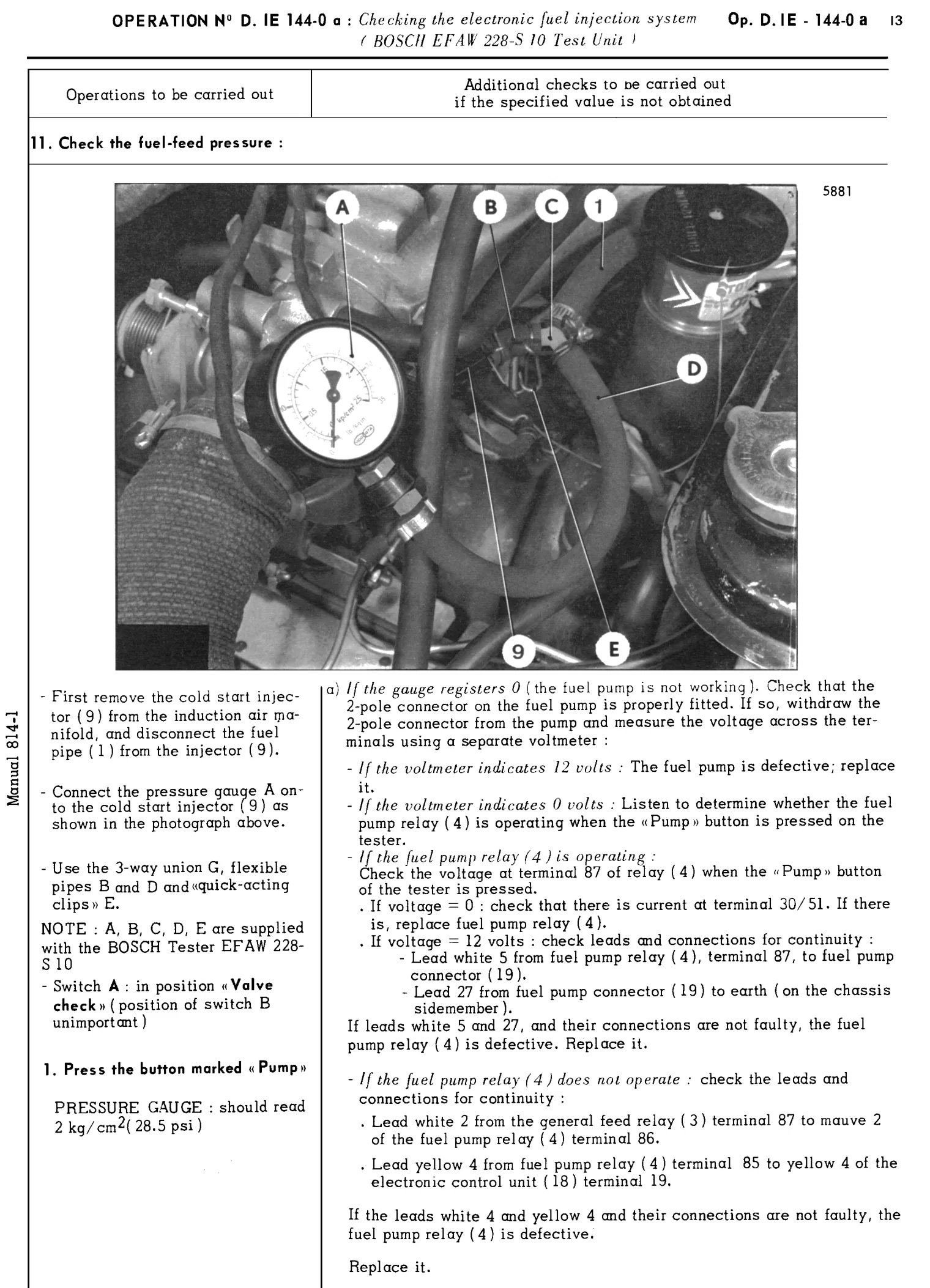 Using Bosch tester, page 104 of 454 — 814 Repair Manual — Volume I