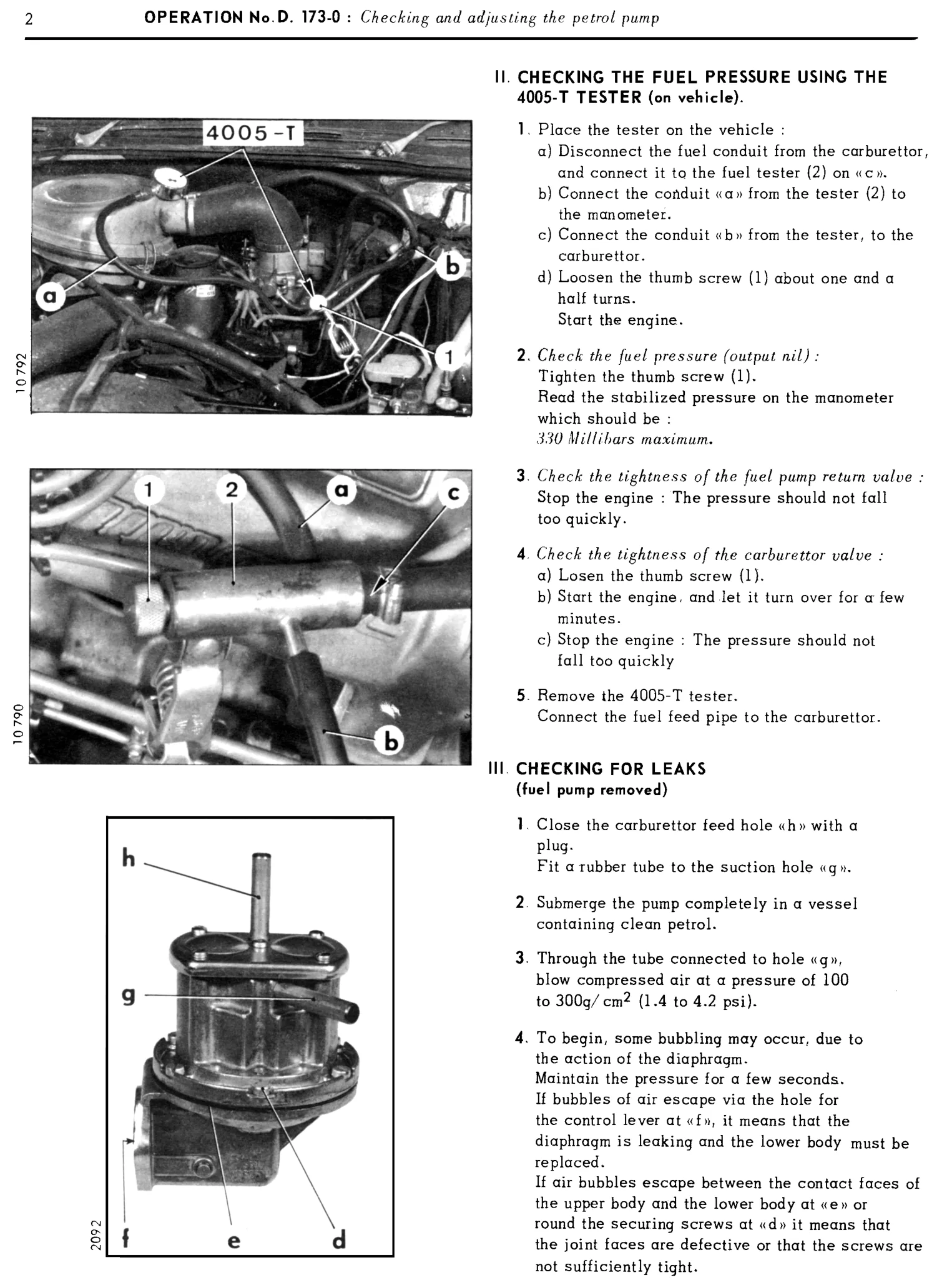Fuel pump - carburettor, page 118 of 454 — 814 Repair Manual — Volume I