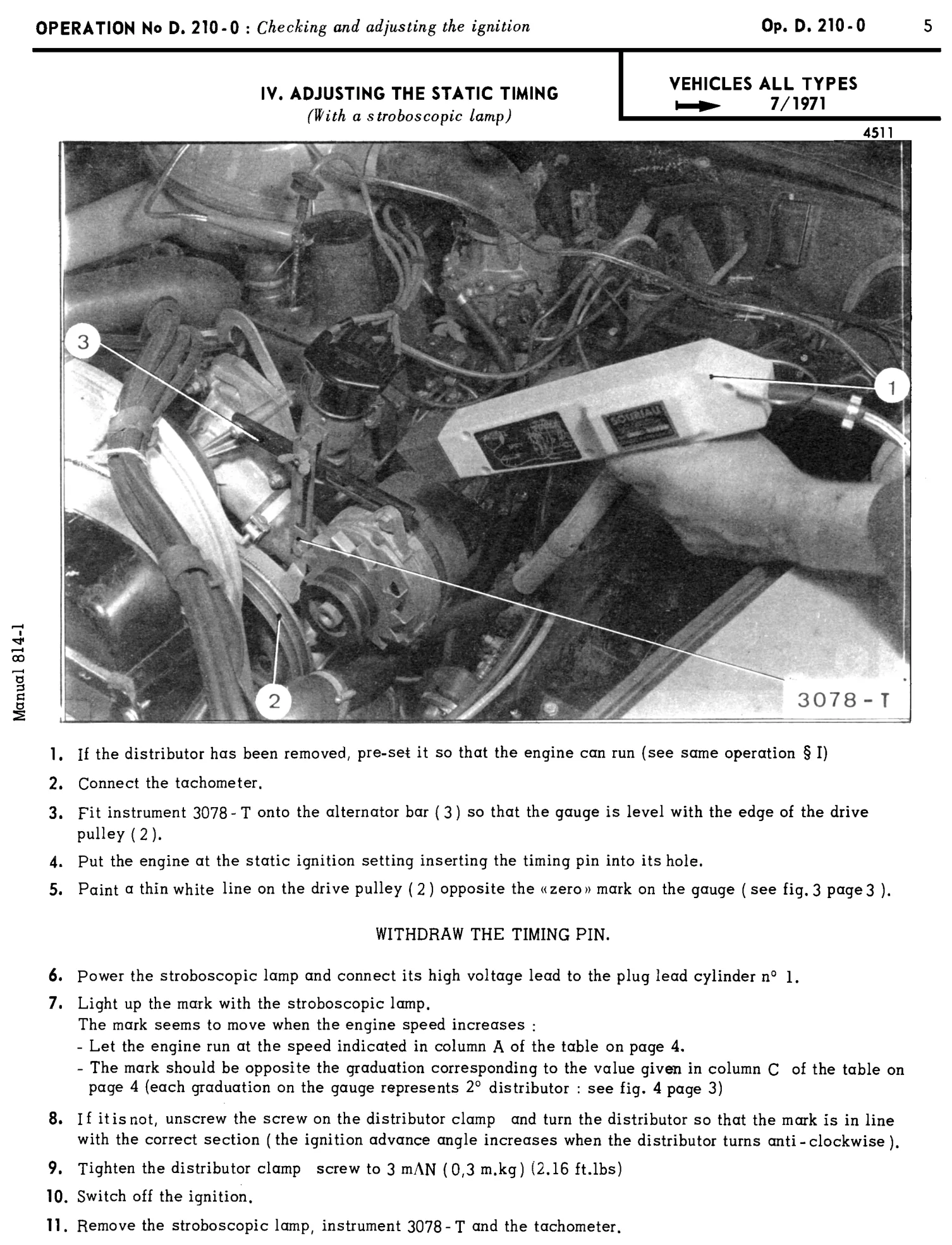 Set timing w. strobe, page 130 of 454 — 814 Repair Manual — Volume I