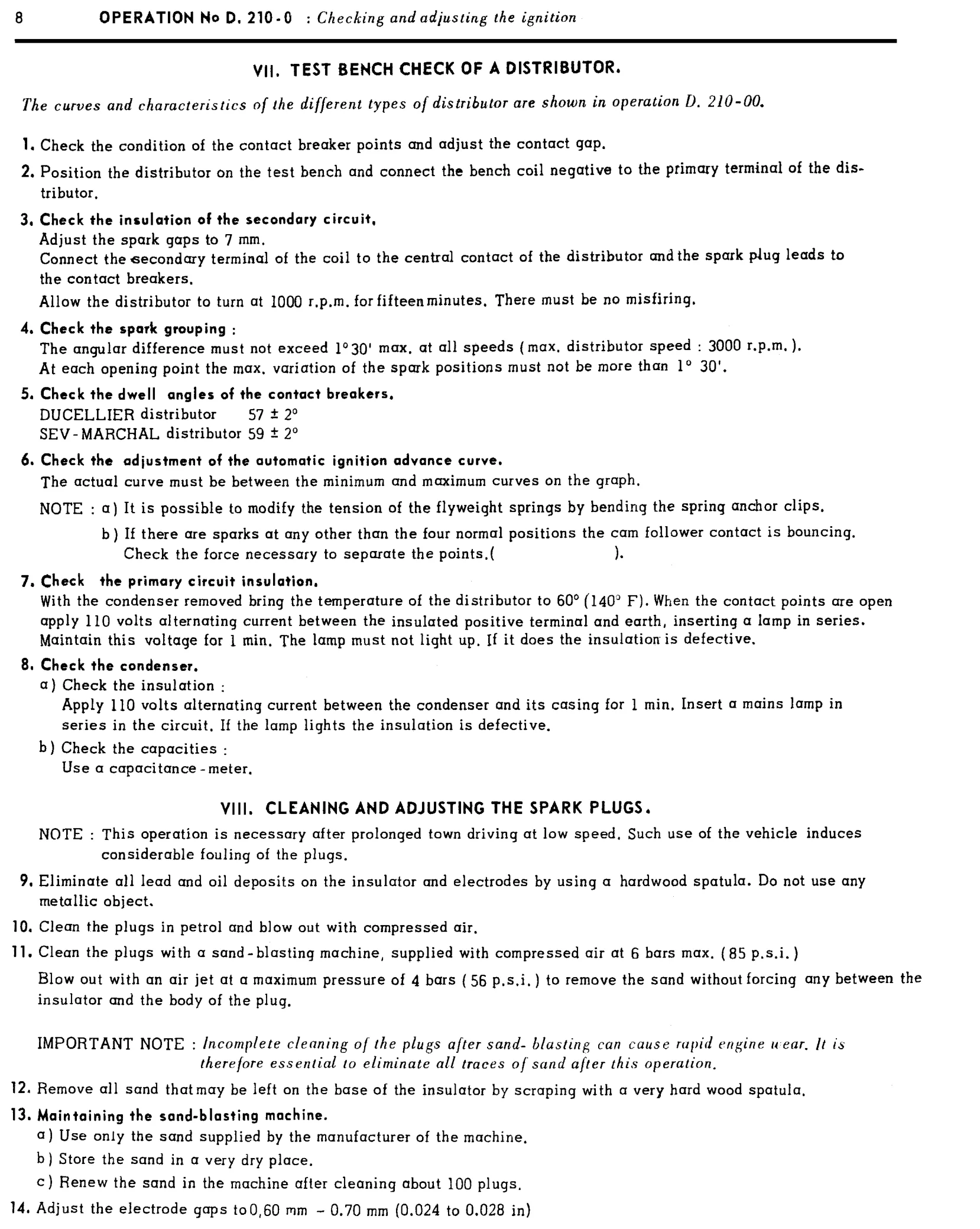 Test-bench distributor check, page 133 of 454 — 814 Repair Manual — Volume I
