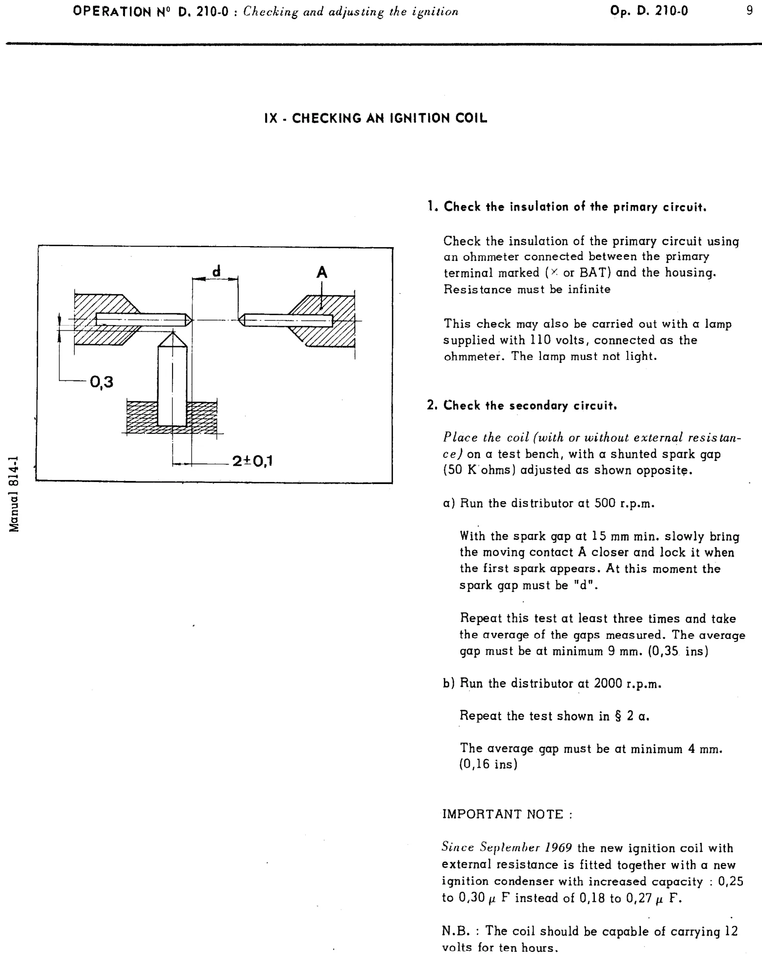Checking a coil, page 134 of 454 — 814 Repair Manual — Volume I