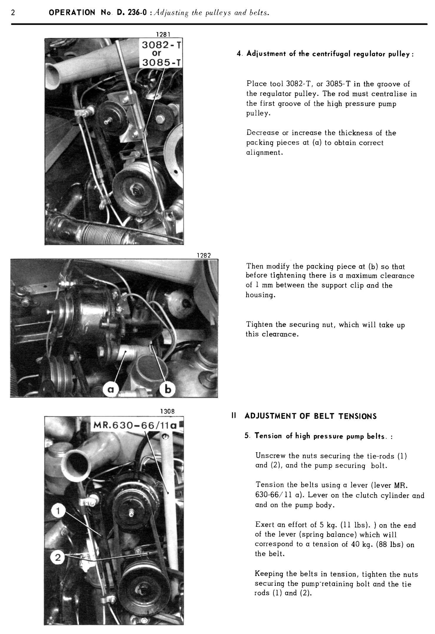 Adjusting pulleys and belts, page 144 of 454 — 814 Repair Manual — Volume I