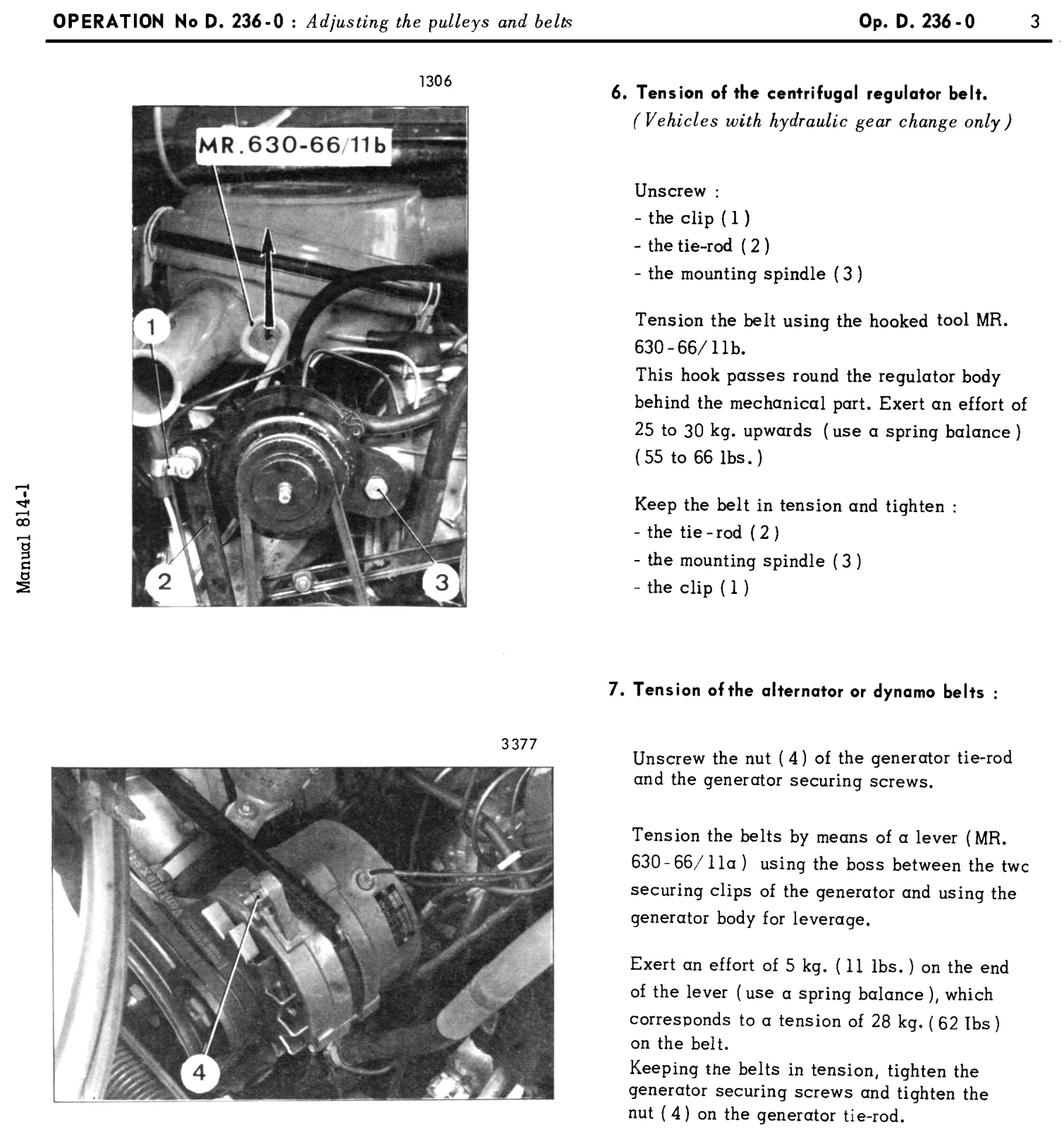 Adjusting pulleys and belts, page 145 of 454 — 814 Repair Manual — Volume I