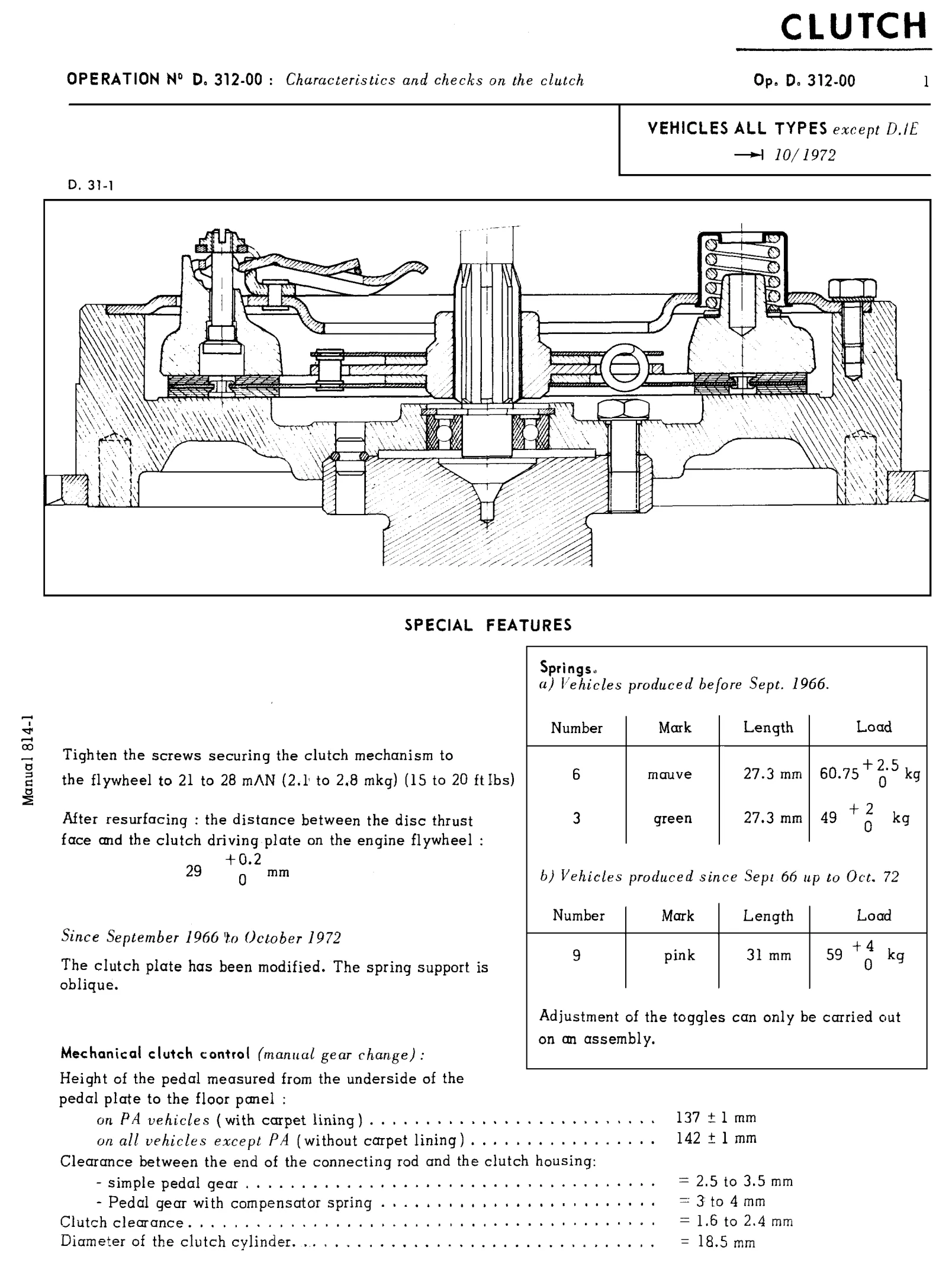 Clutch, page 147 of 454 — 814 Repair Manual — Volume I