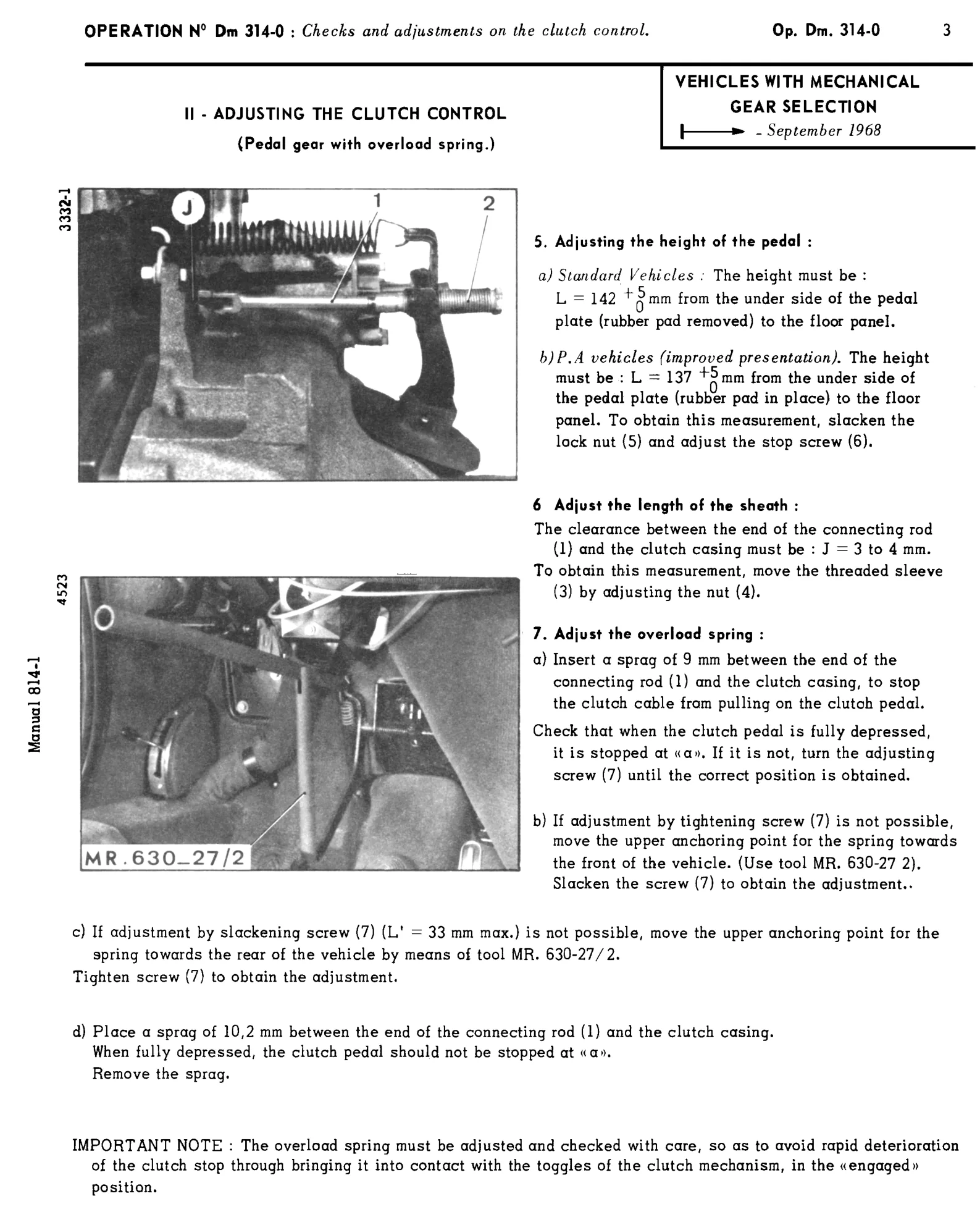 Control (Manual), page 159 of 454 — 814 Repair Manual — Volume I