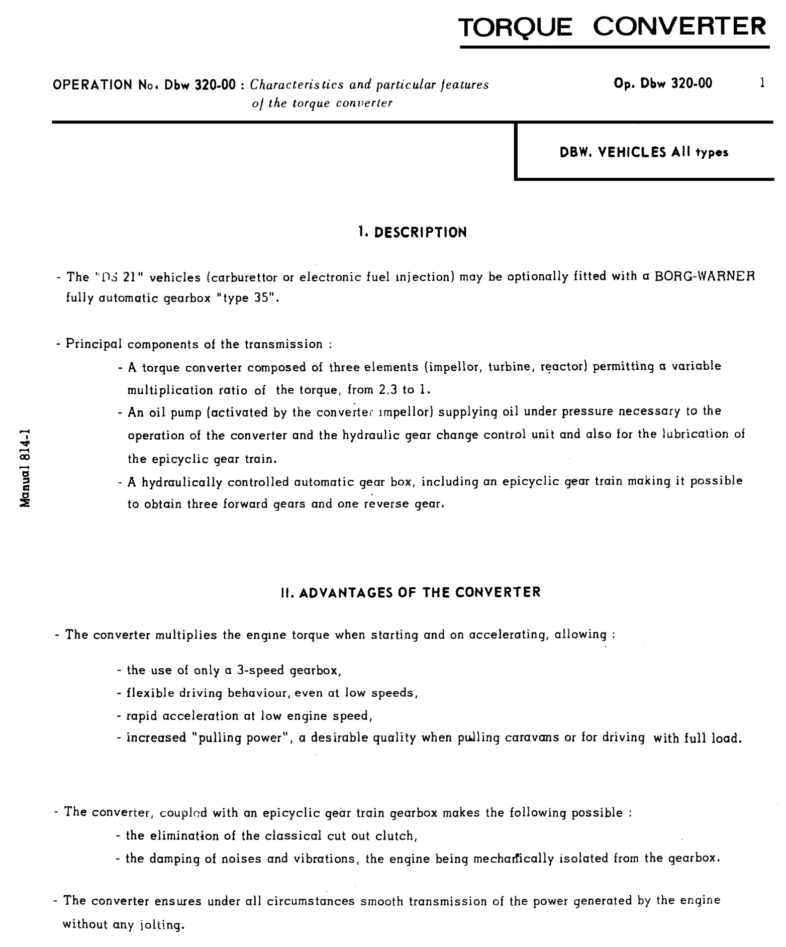 Torque converter, page 161 of 454 — 814 Repair Manual — Volume I
