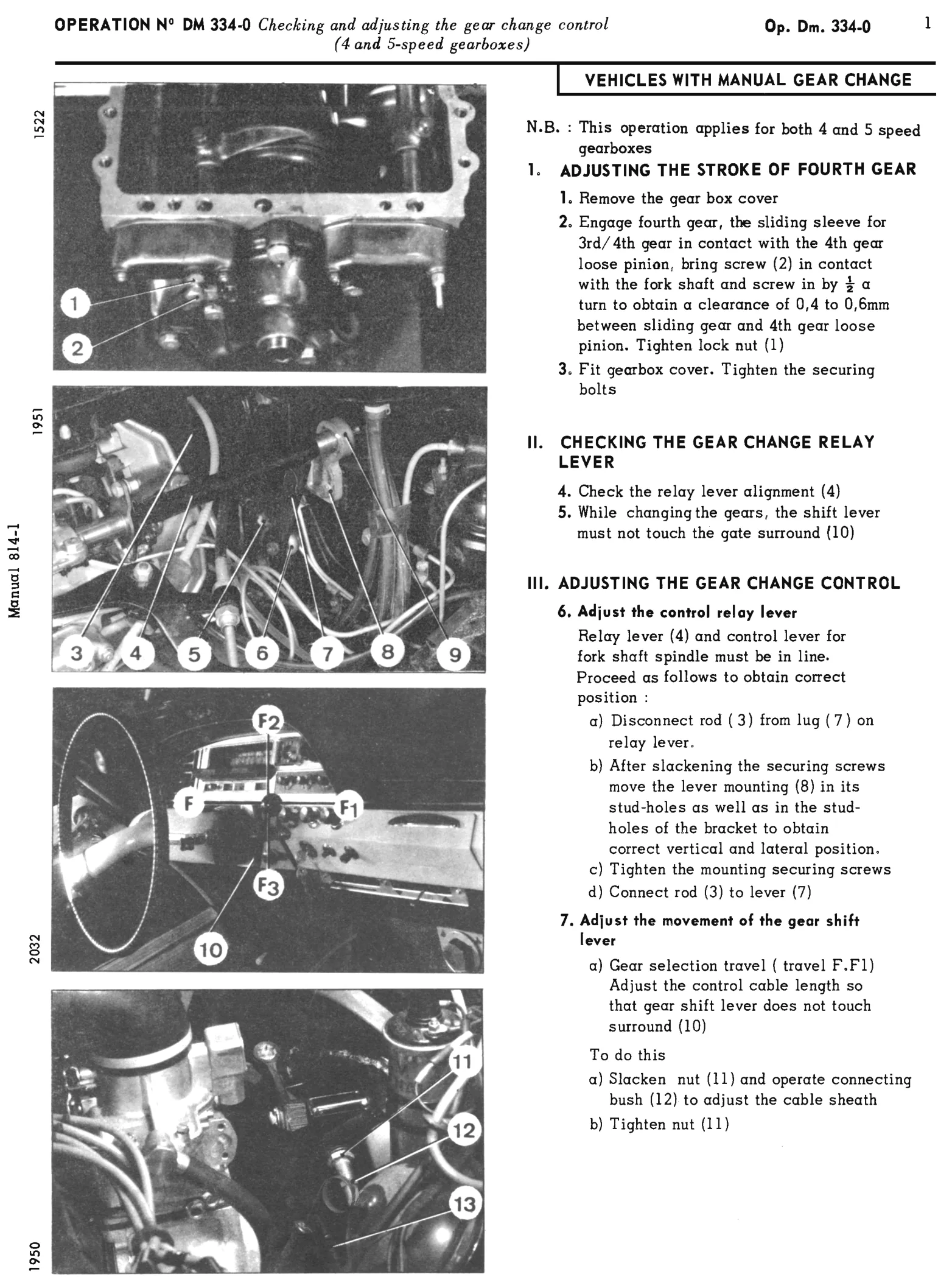 Manual gearchange, page 172 of 454 — 814 Repair Manual — Volume I