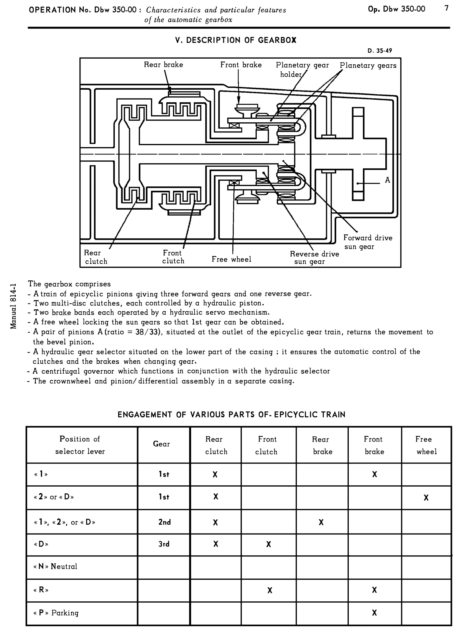 Automatic gearbox, page 183 of 454 — 814 Repair Manual — Volume I