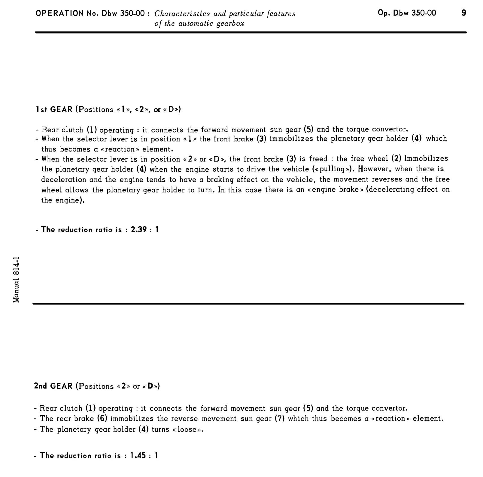 Automatic gearbox, page 185 of 454 — 814 Repair Manual — Volume I