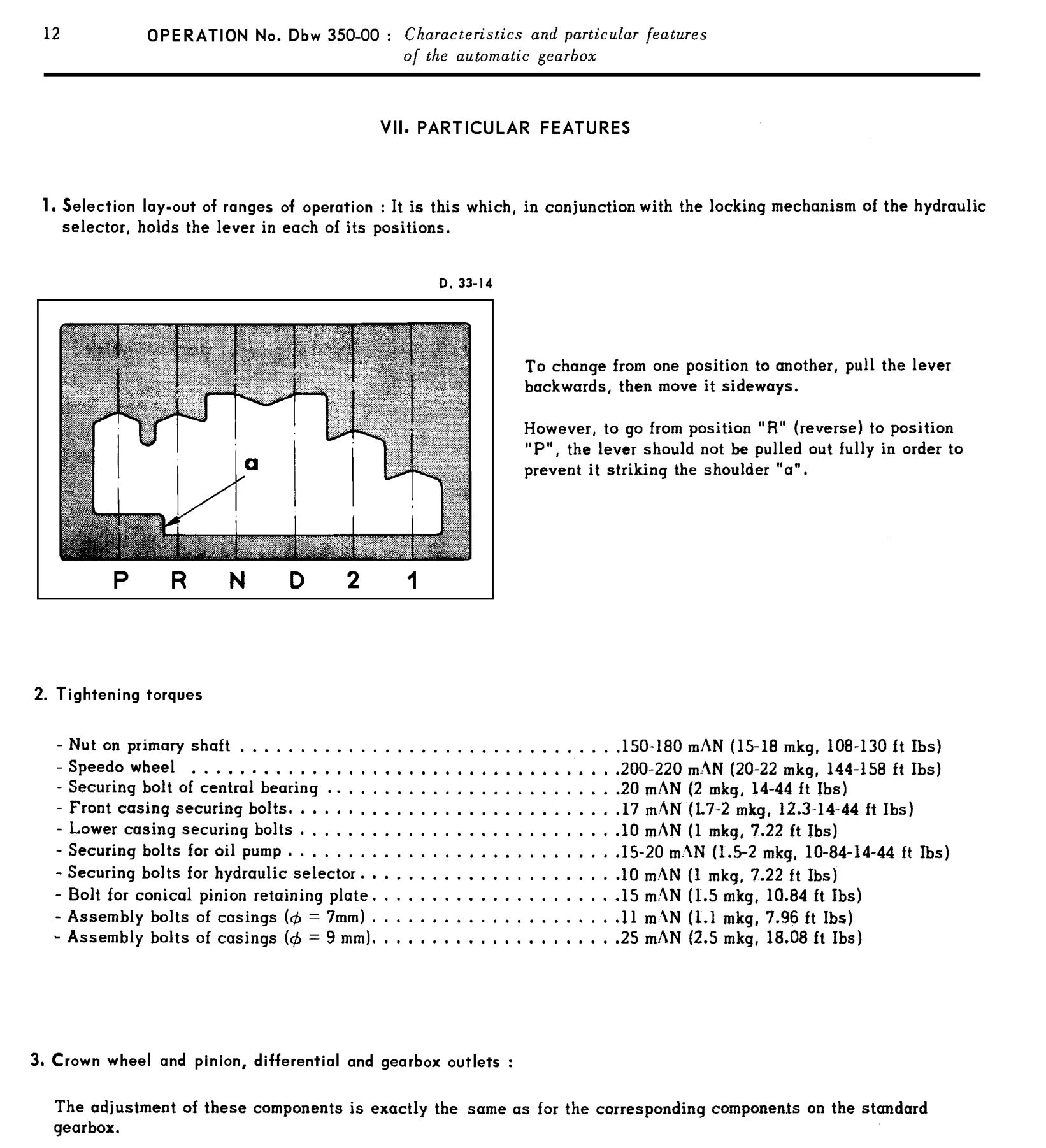 Automatic gearbox, page 188 of 454 — 814 Repair Manual — Volume I