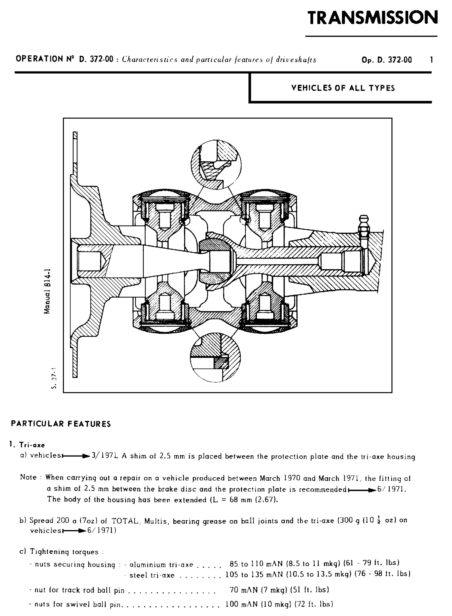 Drive shafts, page 197 of 454 — 814 Repair Manual — Volume I