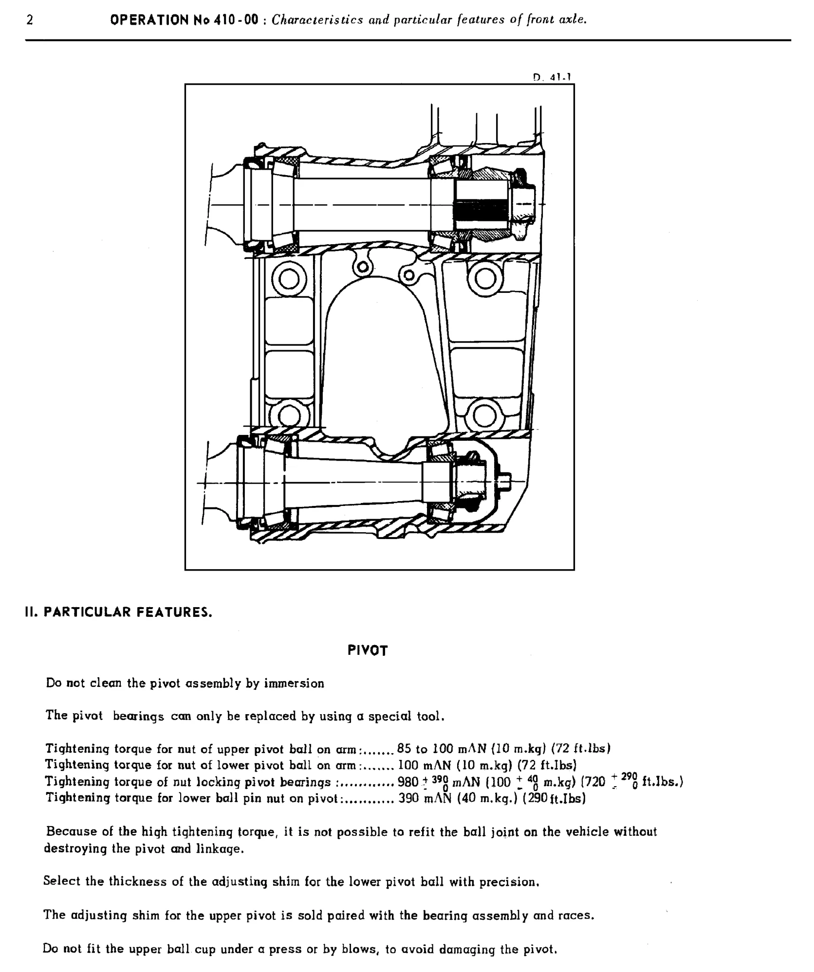 Front Axle - data, page 214 of 454 — 814 Repair Manual — Volume I