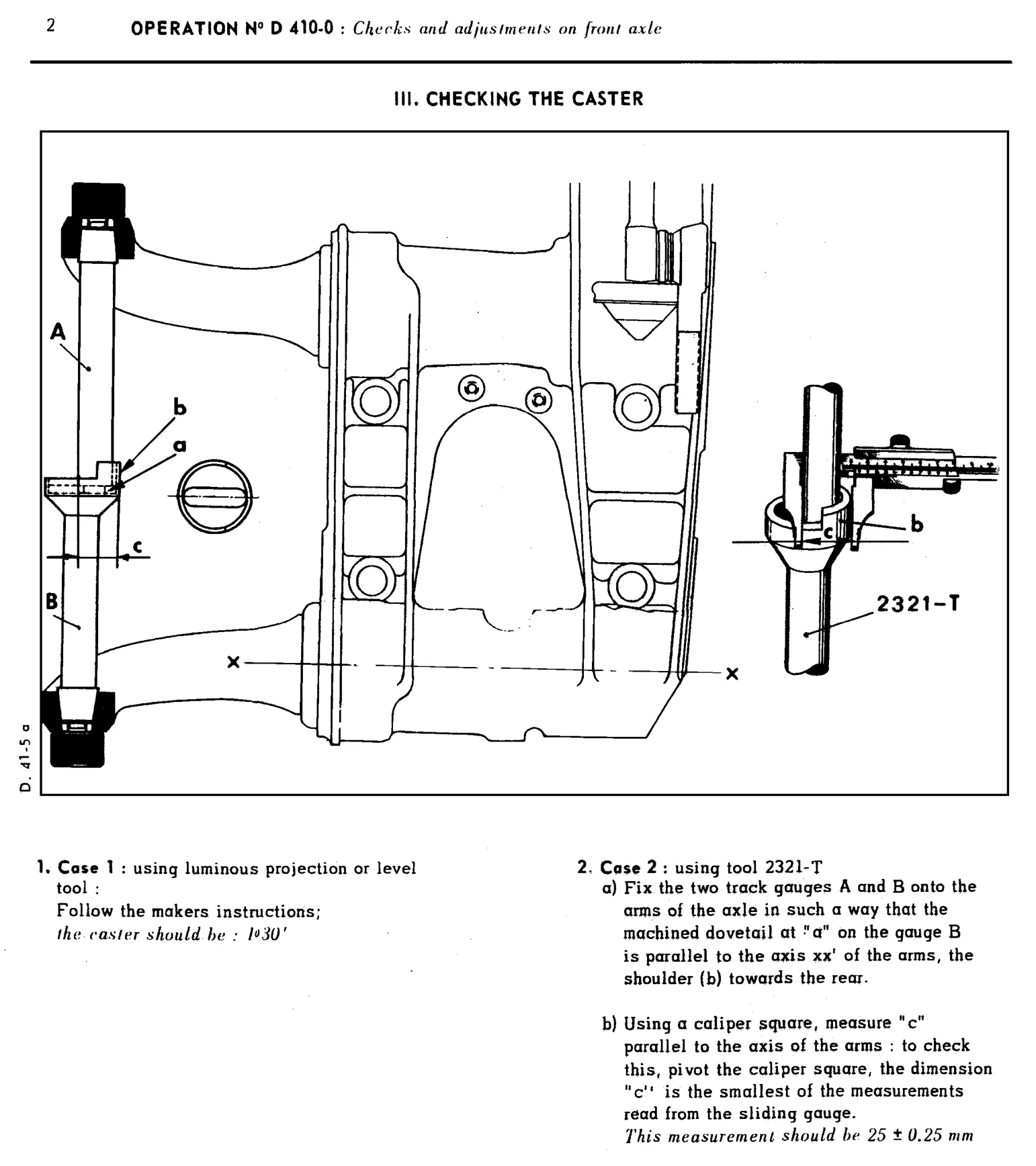 Adjusting camber and toe-in, page 217 of 454 — 814 Repair Manual — Volume I
