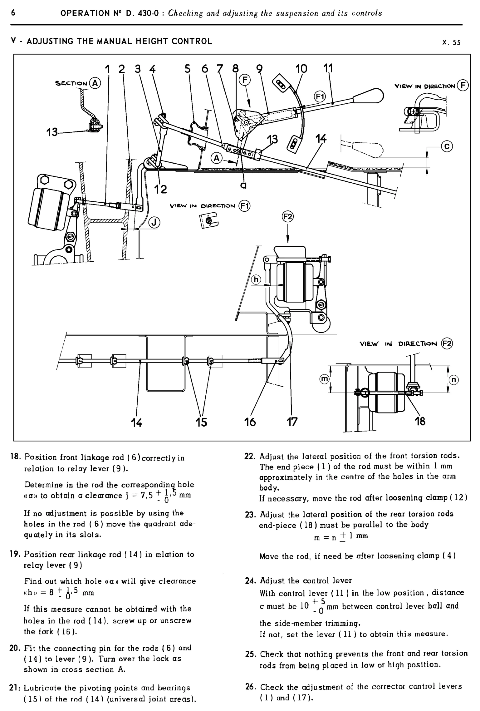 Adjusting manual height control, page 228 of 454 — 814 Repair Manual — Volume I